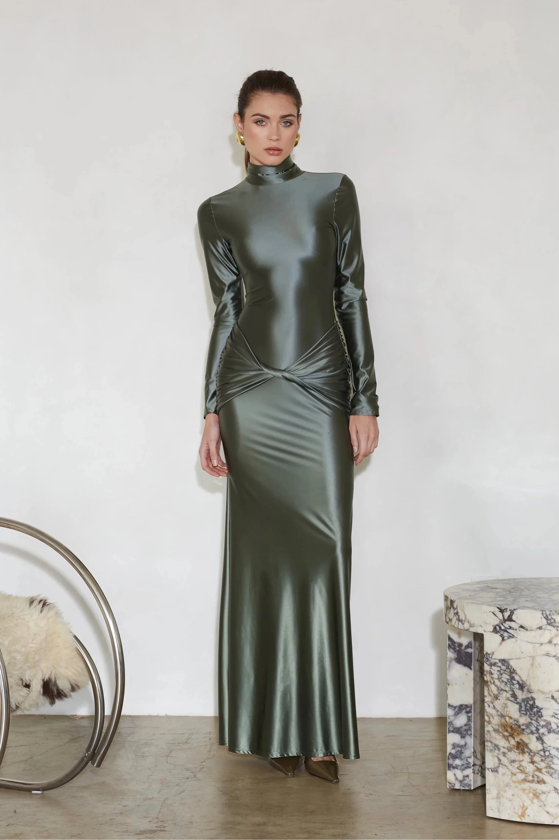 Anastasia Dress in Army | Delfi Collective