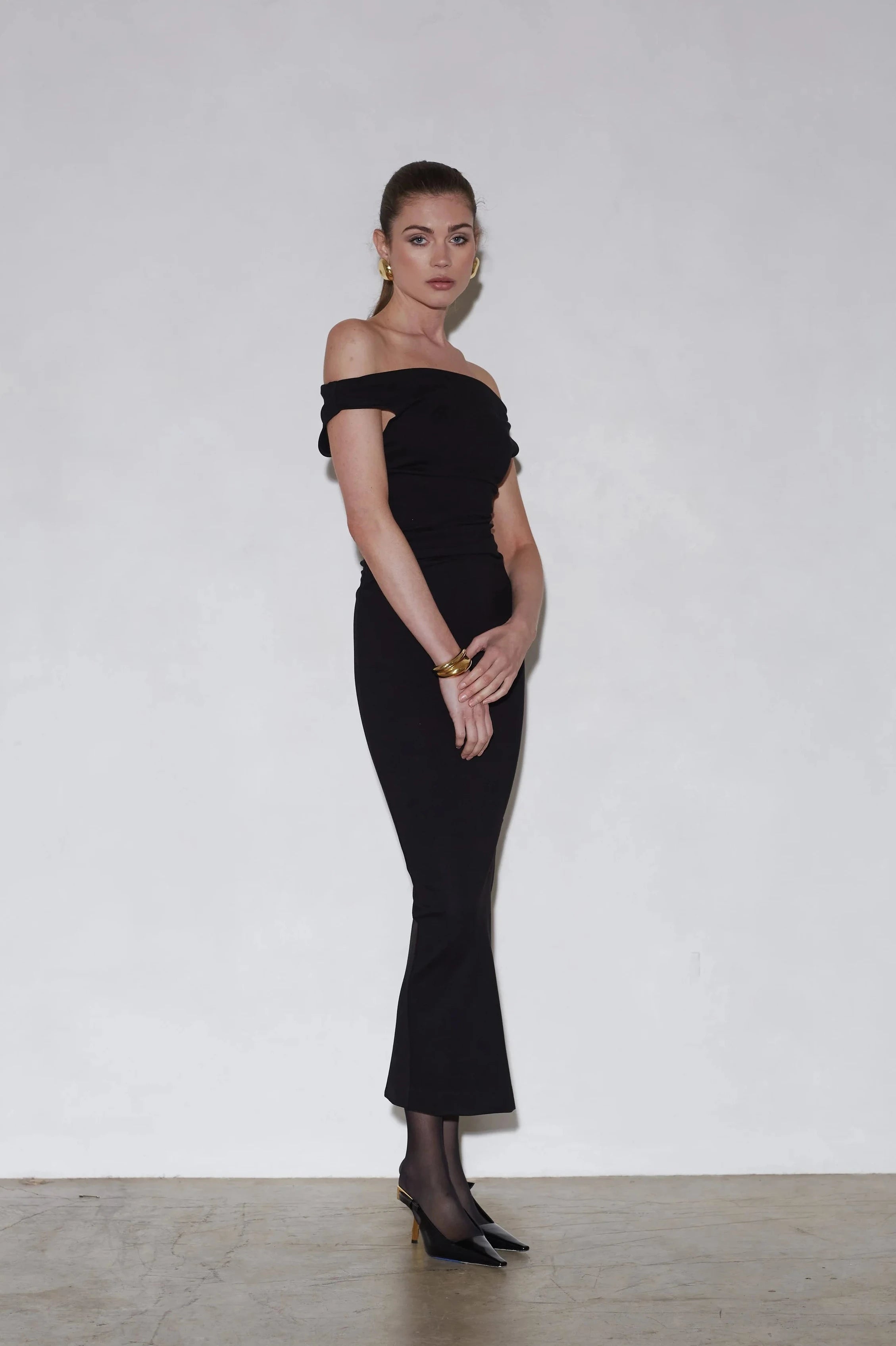 Amelia Dress in Black – view 2 | Delfi Collective