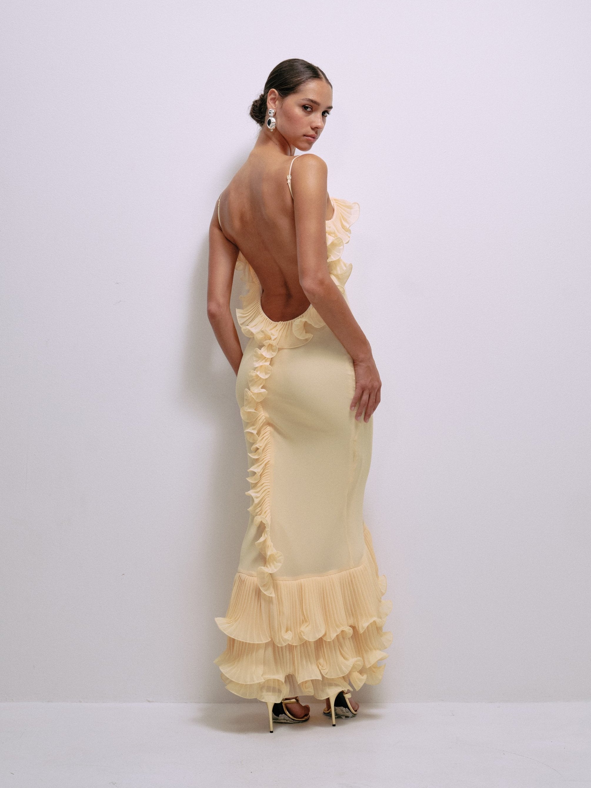 Delina Dress in Butter Yellow