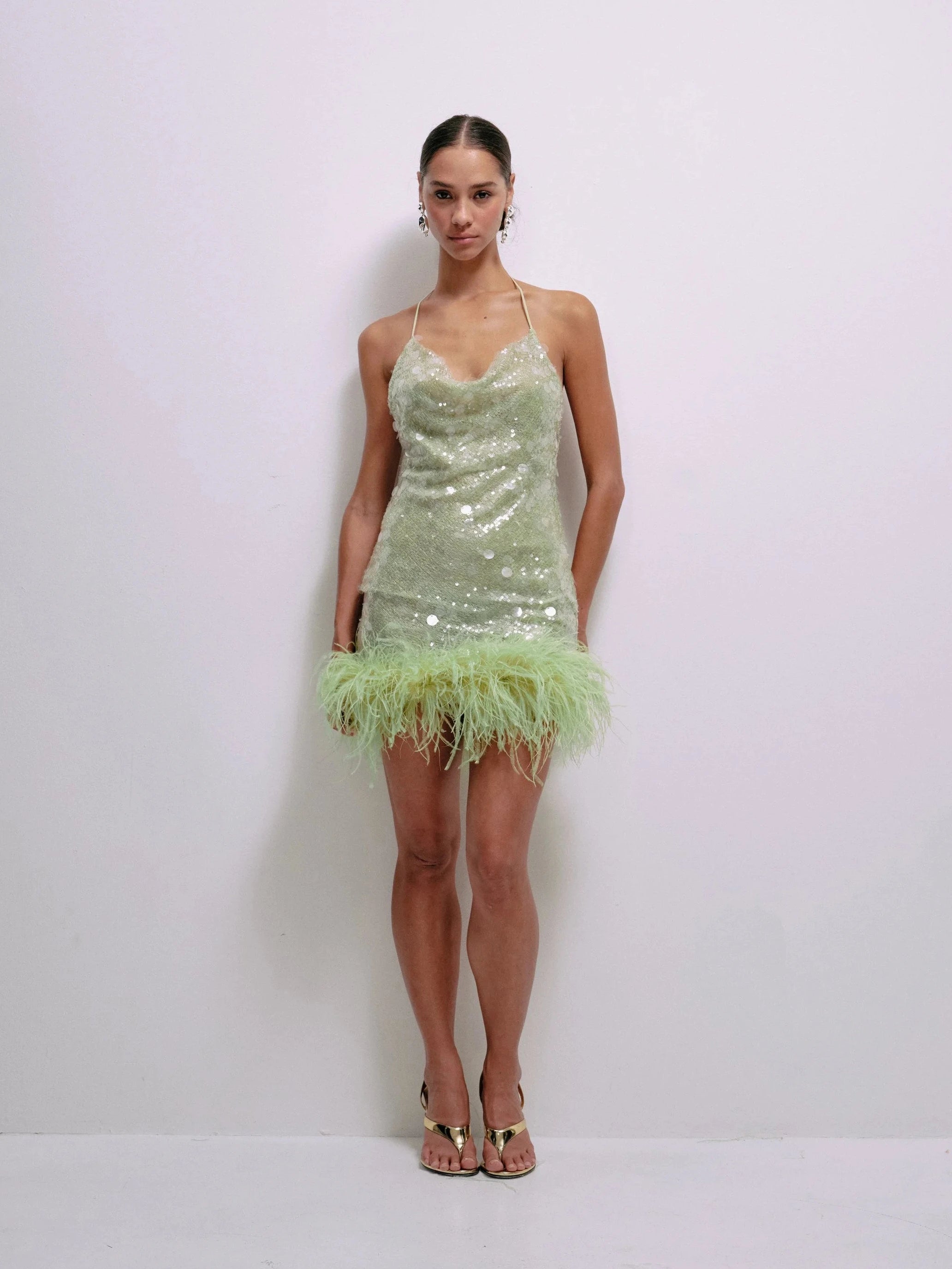 Lila Dress in Lime – view 3 | Delfi Collective