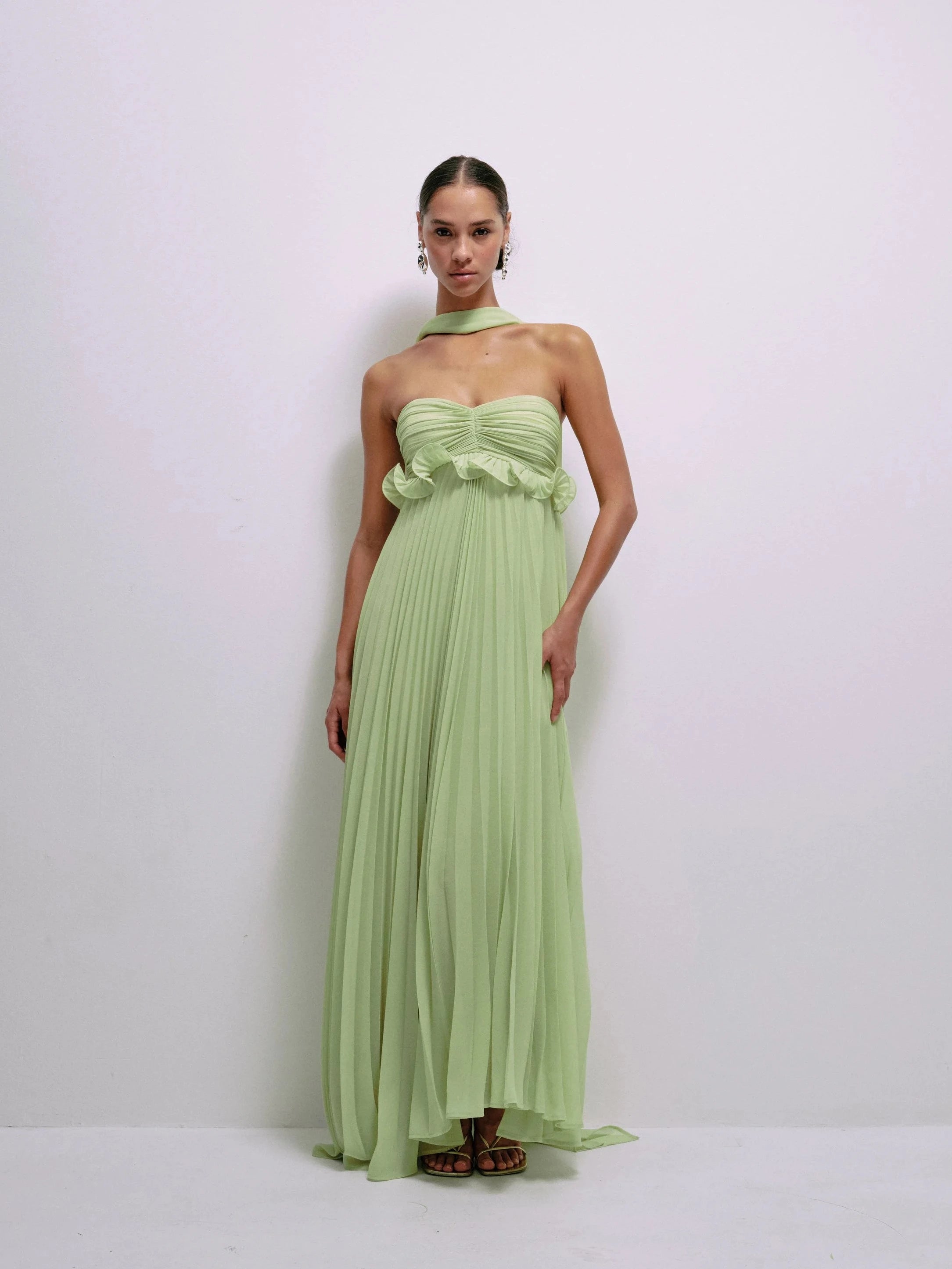 Diana Dress in Lime – view 4 | Delfi Collective