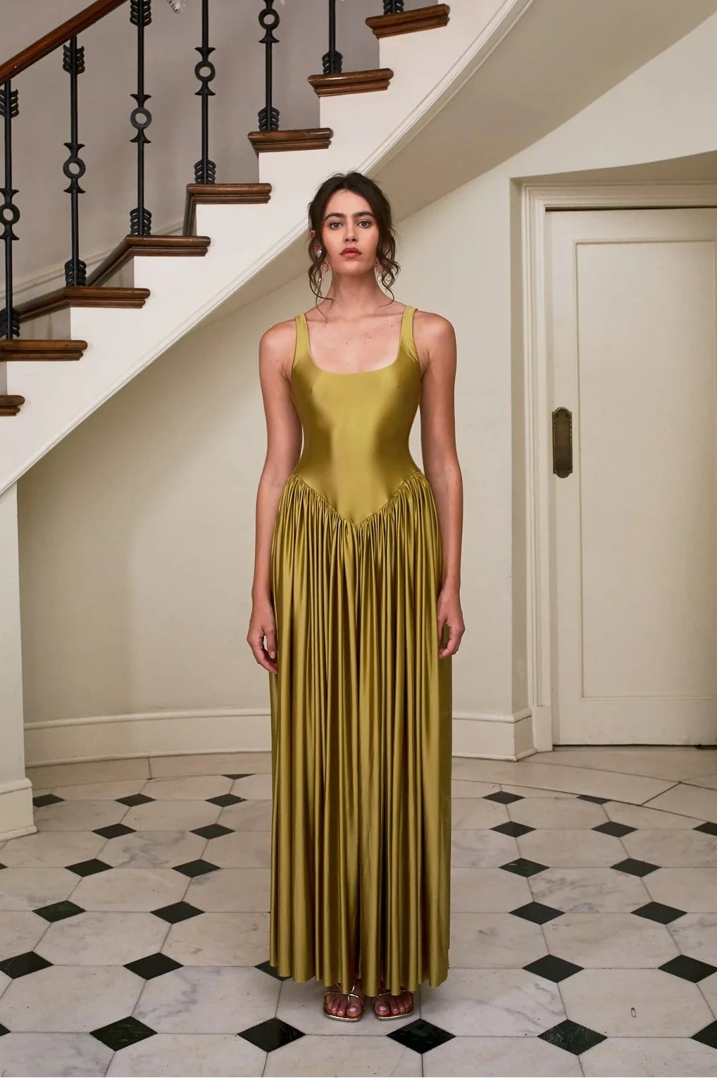 Oriana Dress in Olive | Delfi Collective