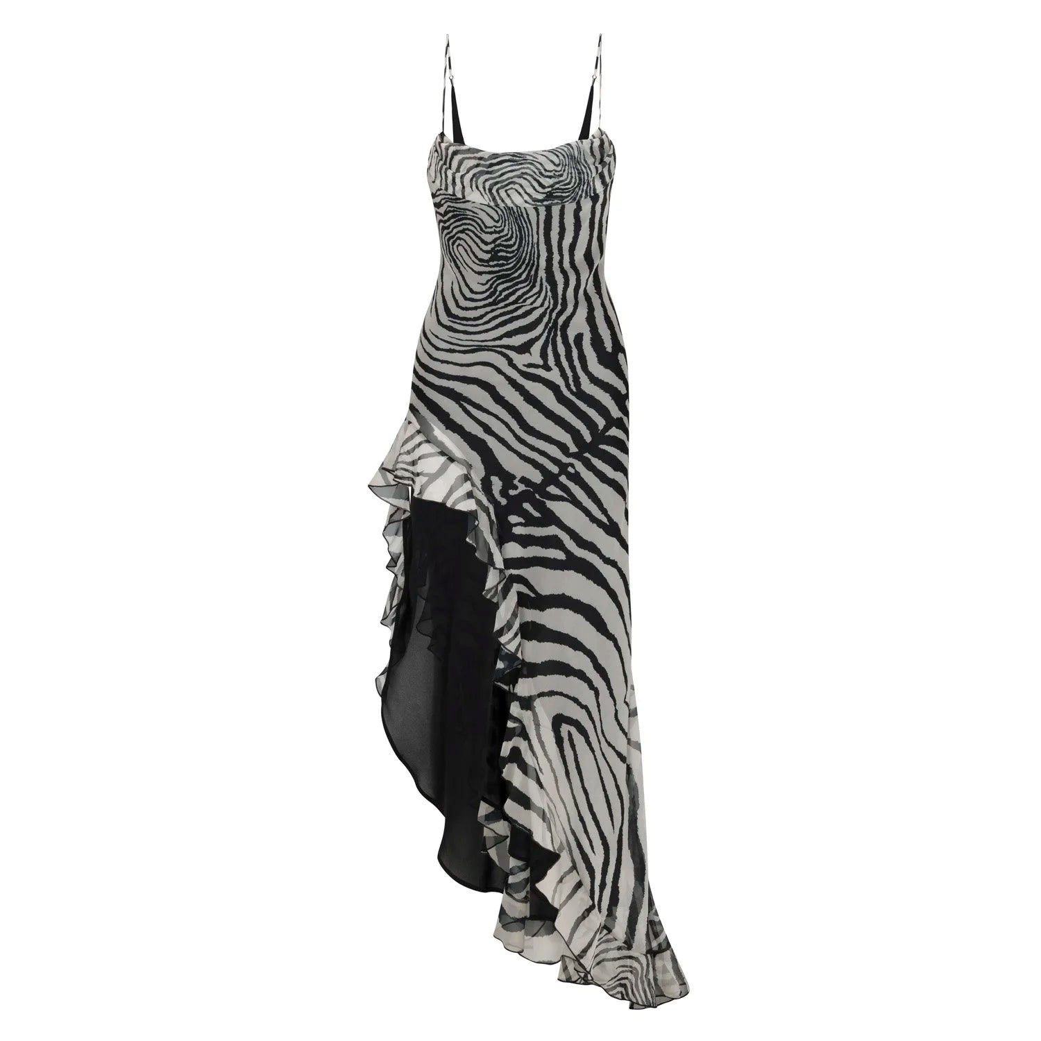 Jacqueline Dress in Chiffon with Ruffles | Delfi Collective