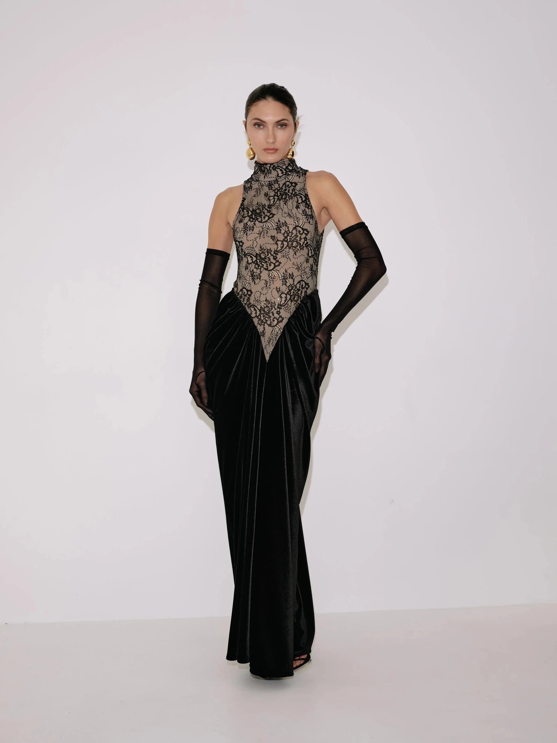 Hepburn Dress in Black Lace | Delfi Collective