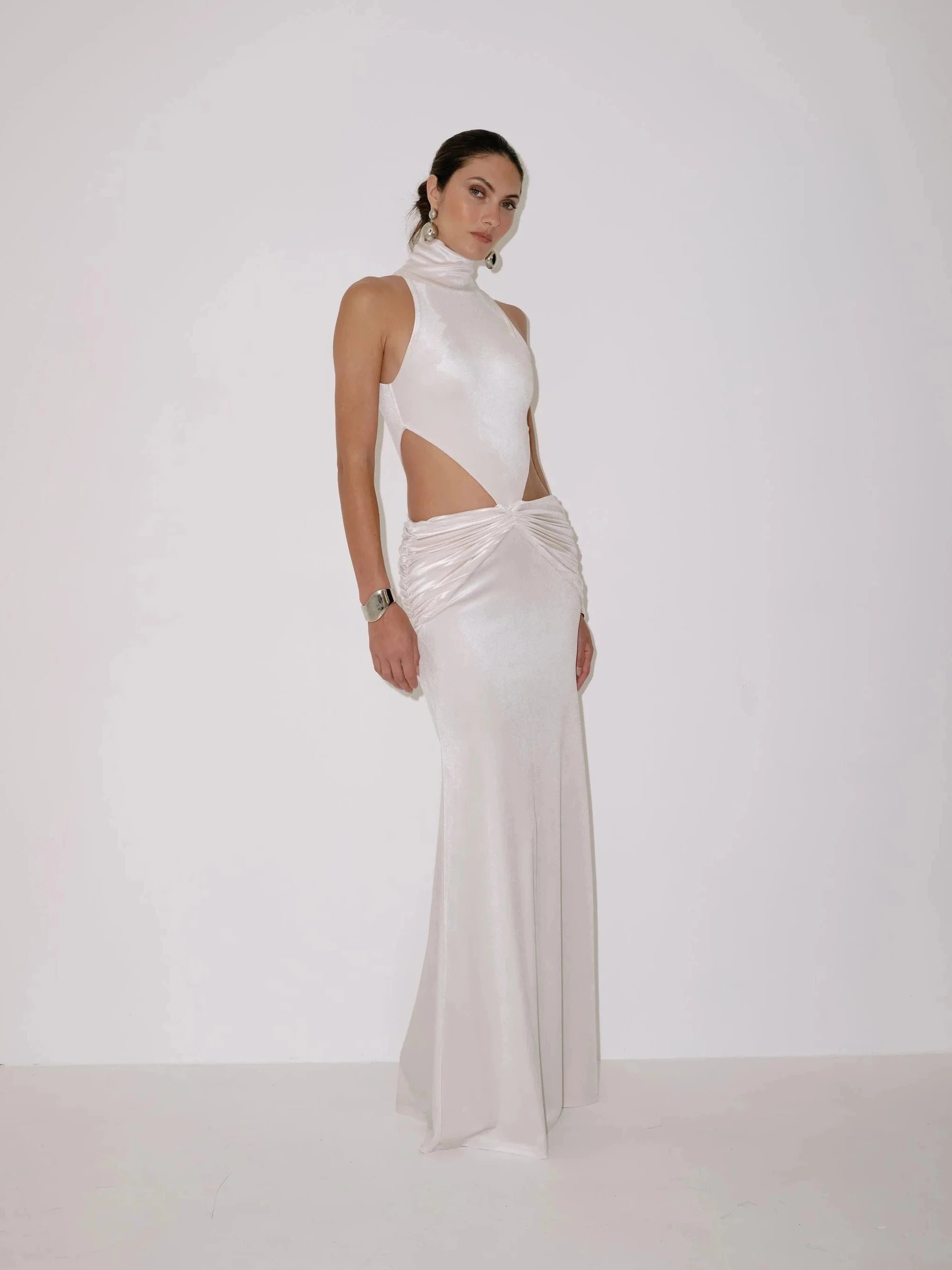 Zarina Dress in Ivory – view 3 | Delfi Collective