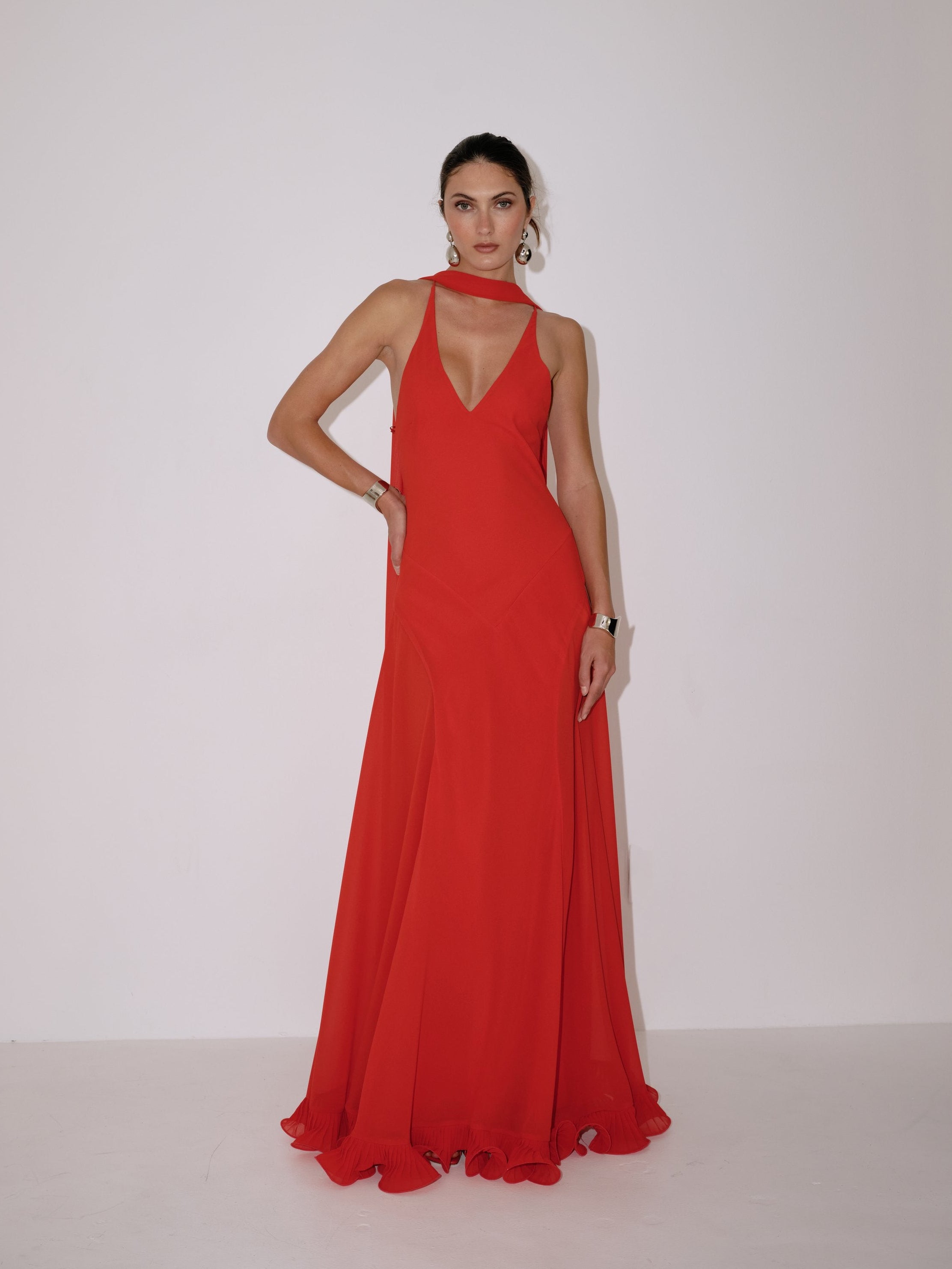 Estelle Dress in Crimson | Delfi Collective
