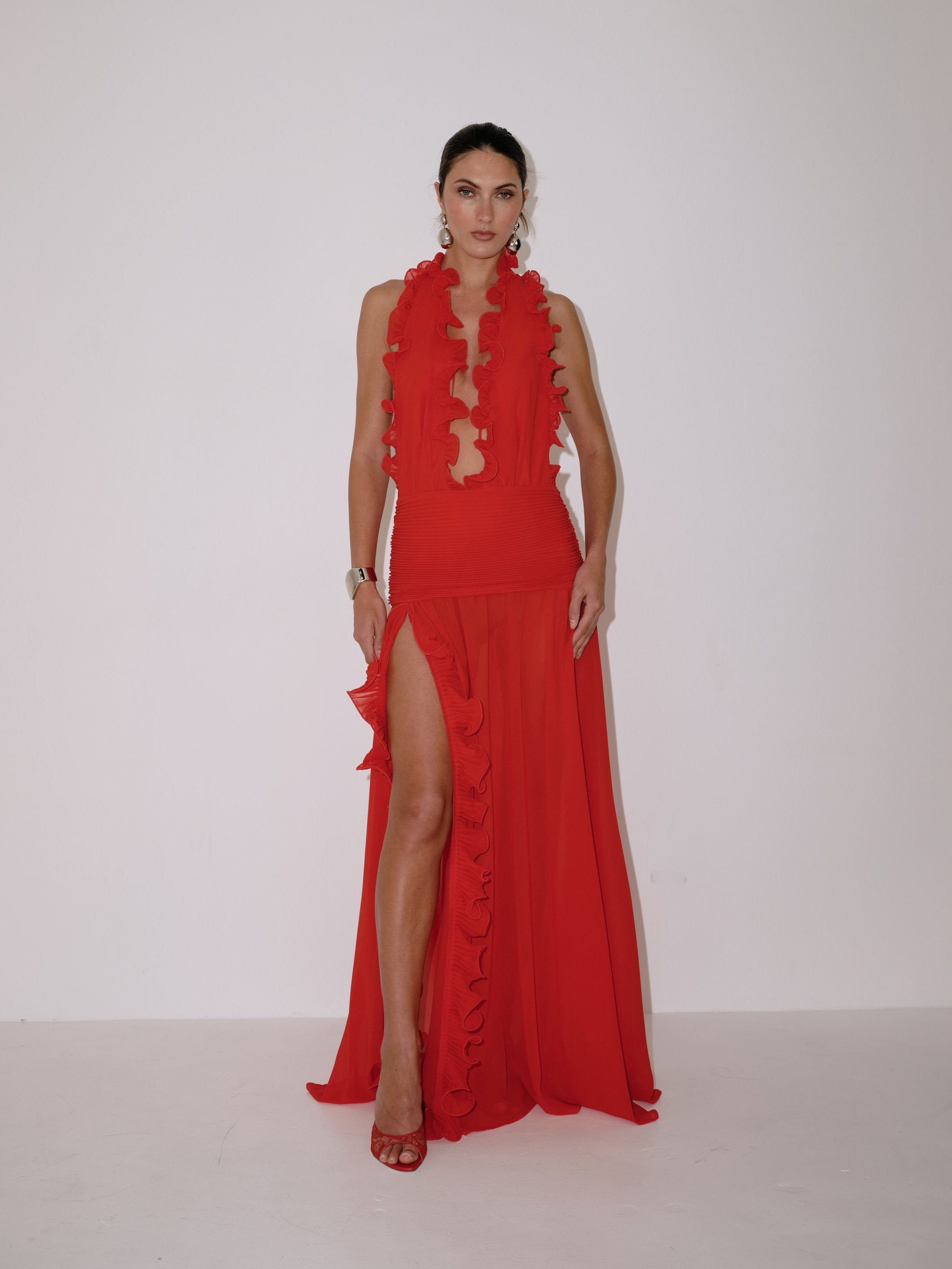 Ariella Dress in Crimson | Delfi Collective