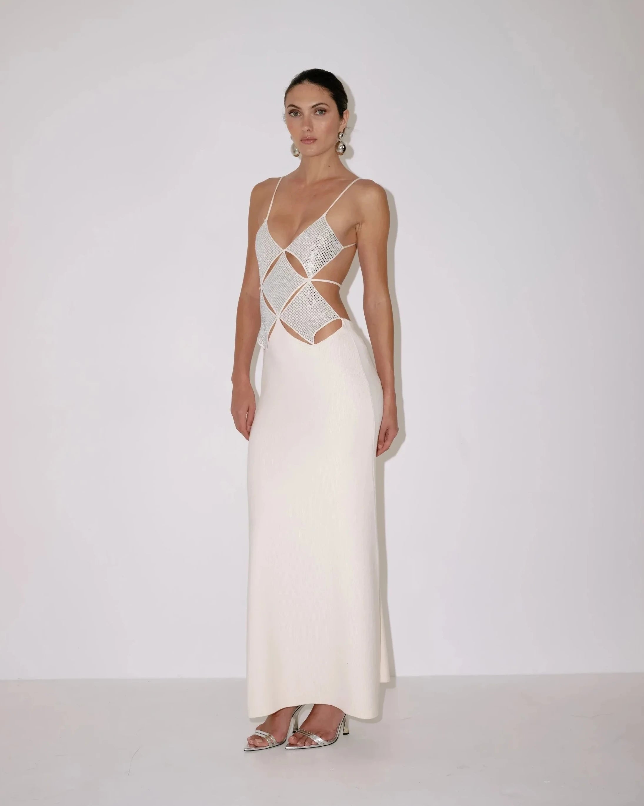 Gaia Dress in Crystal – view 2 | Delfi Collective