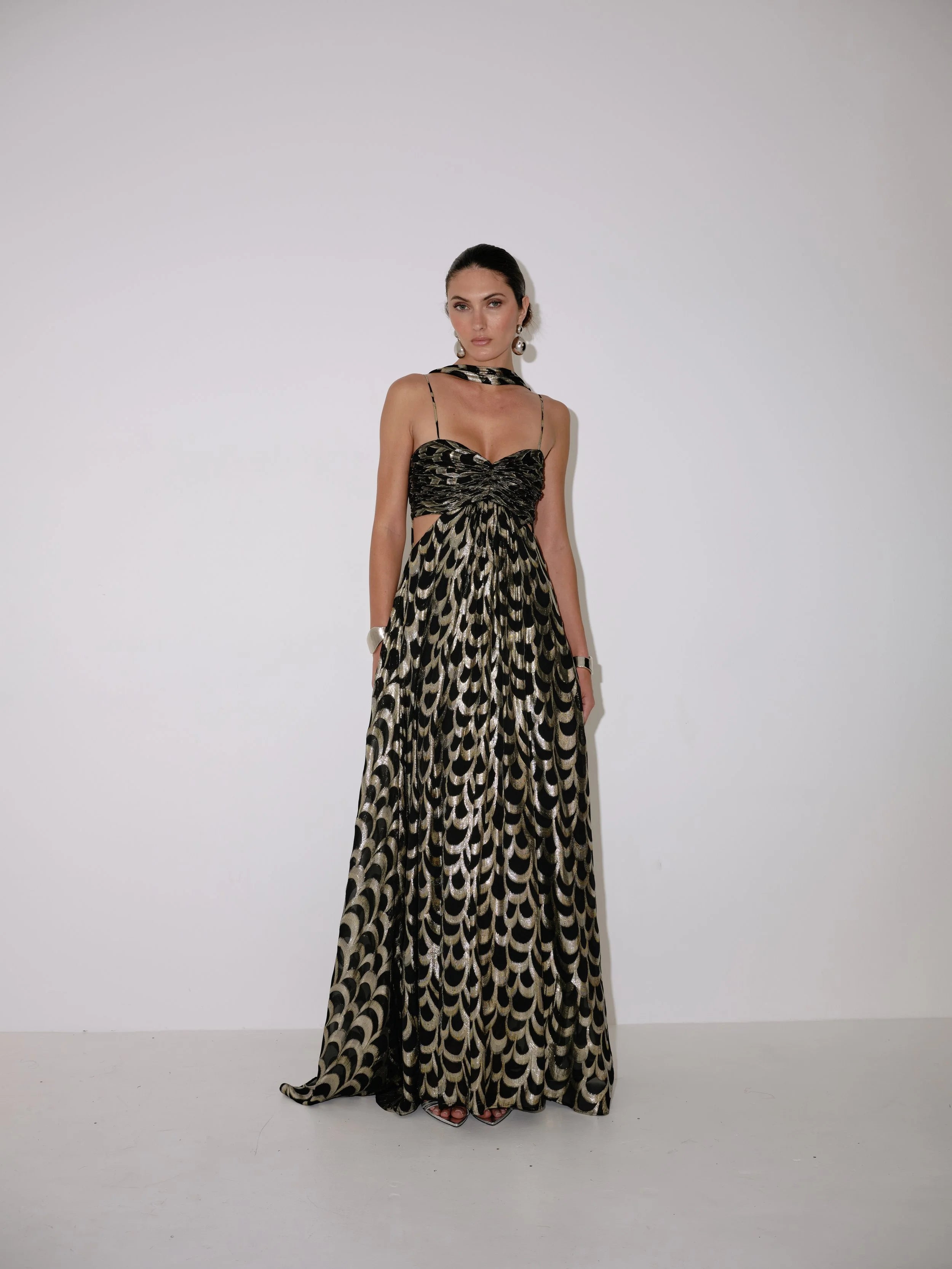 Adele Gown in Bronze – view 2 | Delfi Collective
