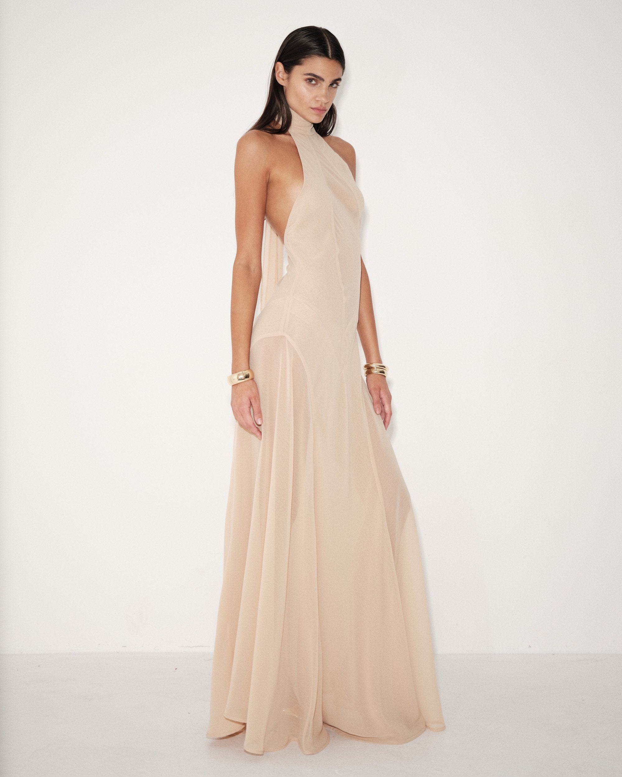 Sahara Dress – Sand – view 3 | Delfi Collective