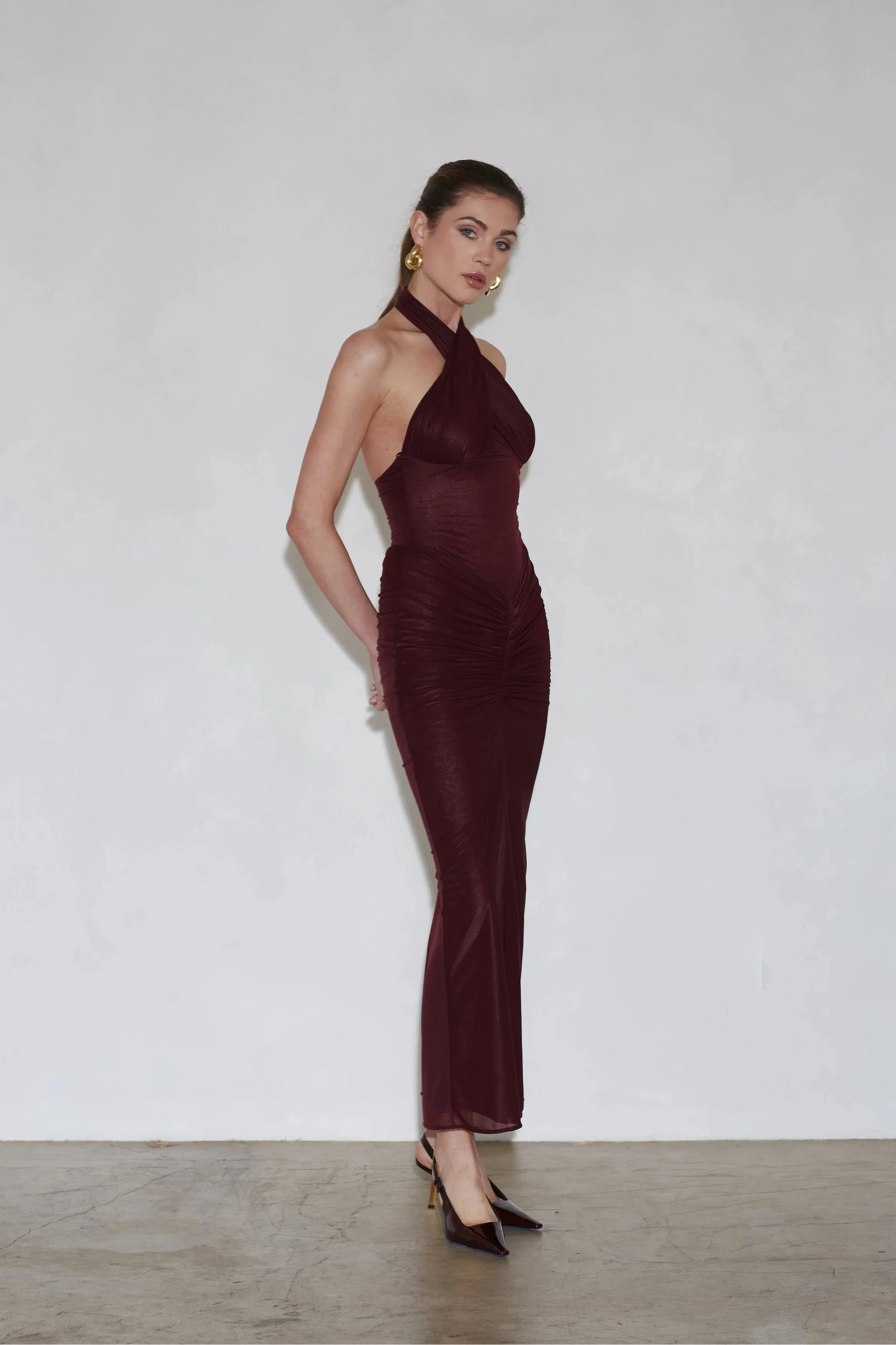 Genevieve Dress in Bordeaux | Delfi Collective