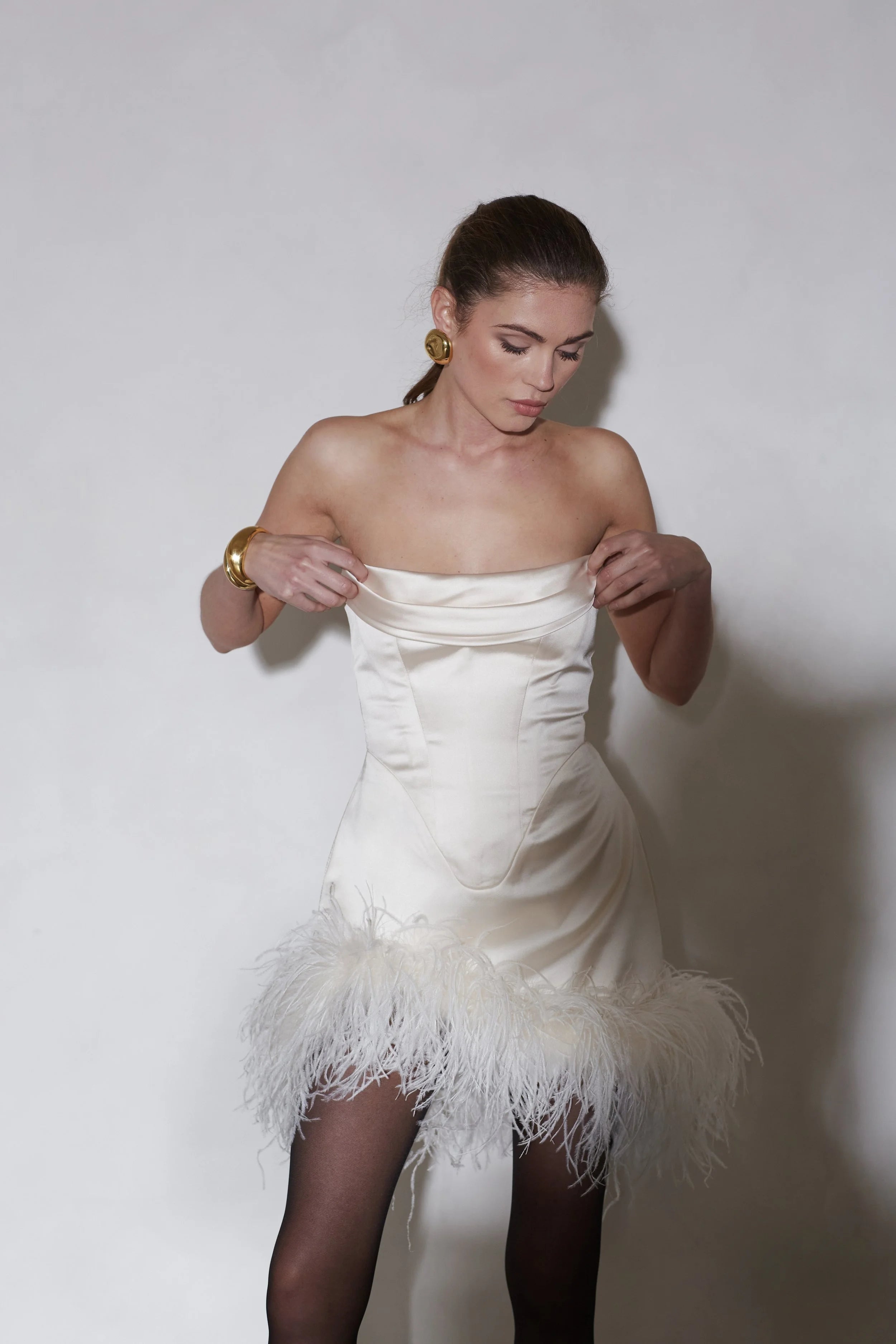 Adrienne Dress in Ivory – view 4 | Delfi Collective