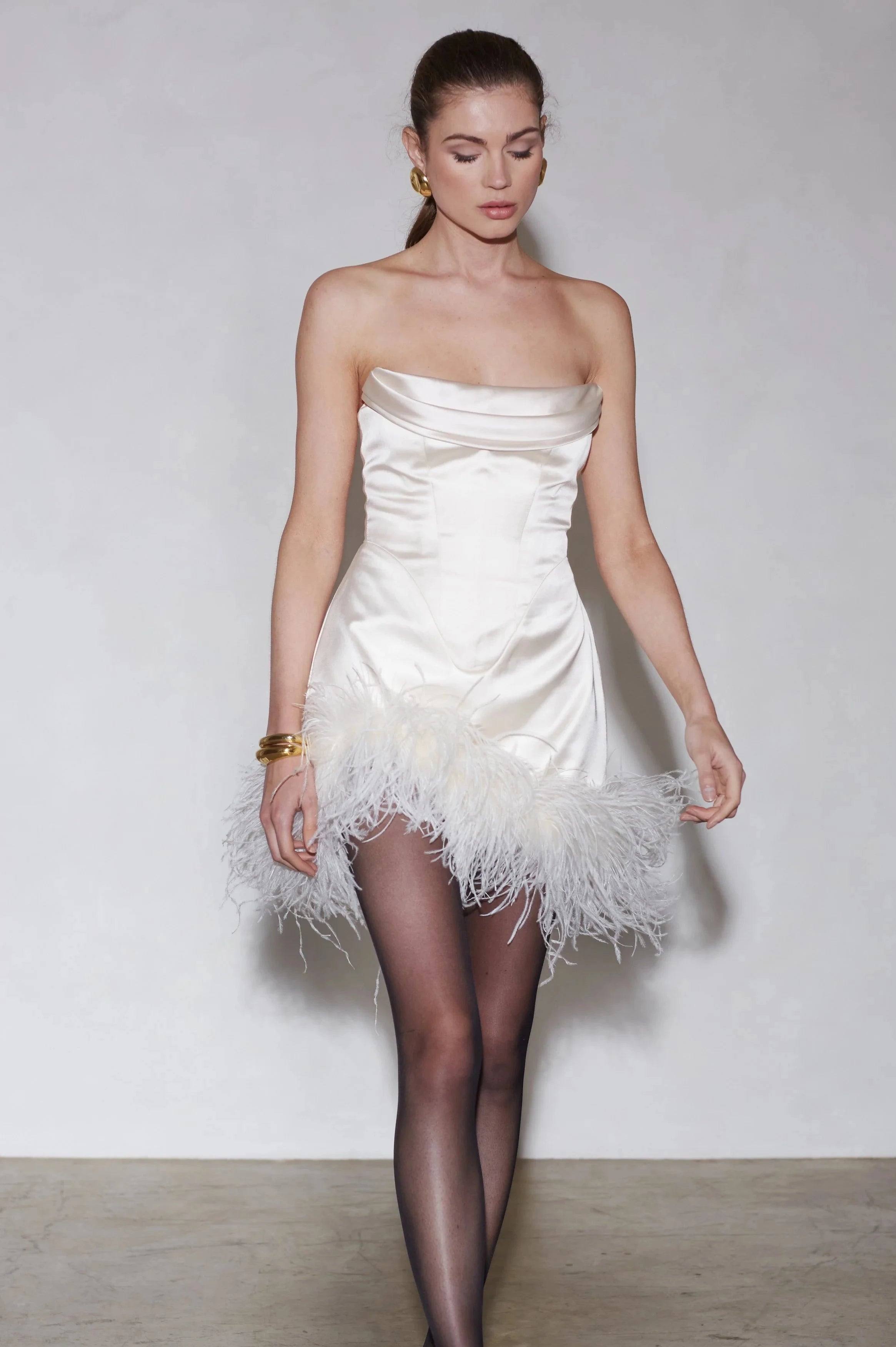 Adrienne Dress in Ivory – view 2 | Delfi Collective