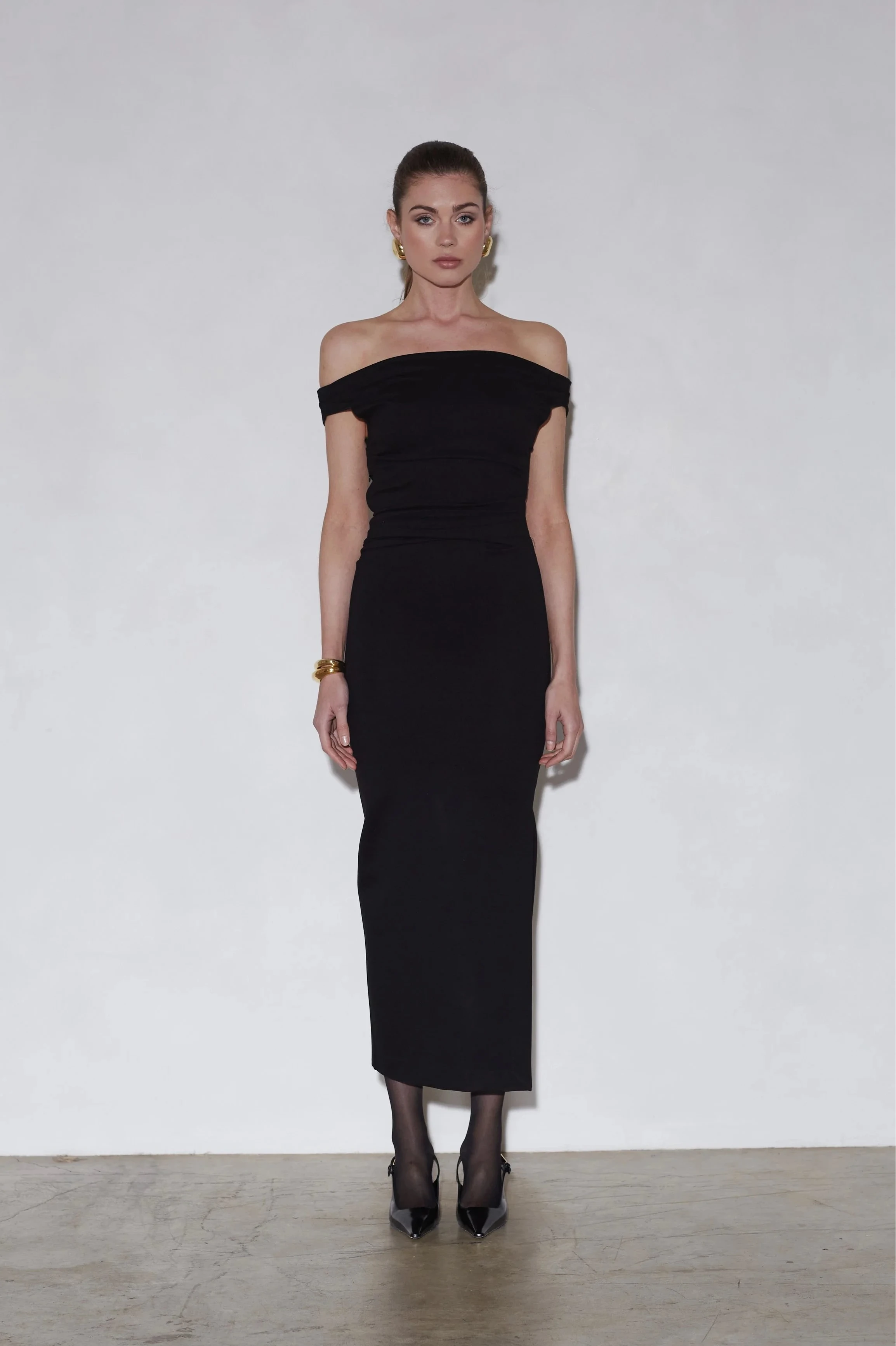 Amelia Dress in Black – view 3 | Delfi Collective