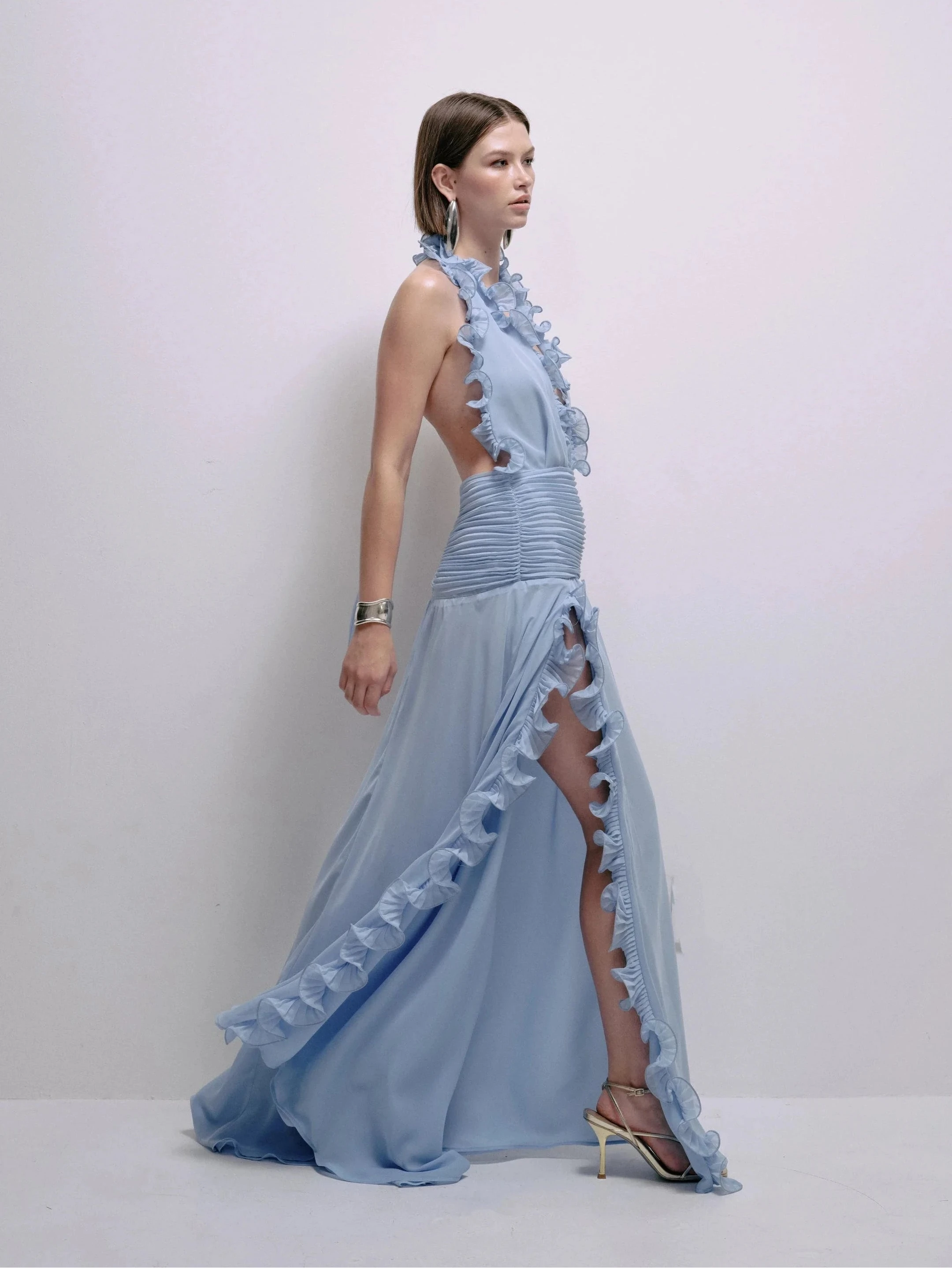 Ariella Dress in Baby Blue – view 4 | Delfi Collective