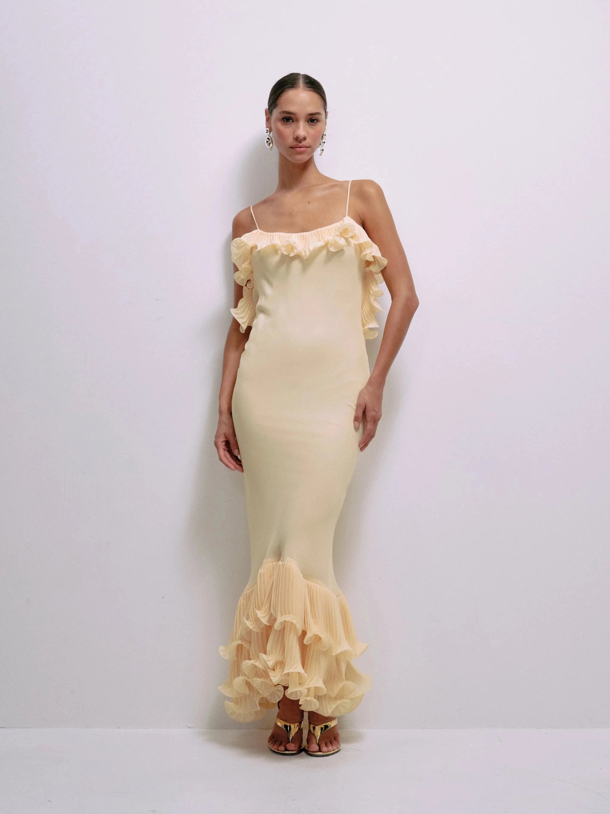 Delina Dress in Butter Yellow | Delfi Collective