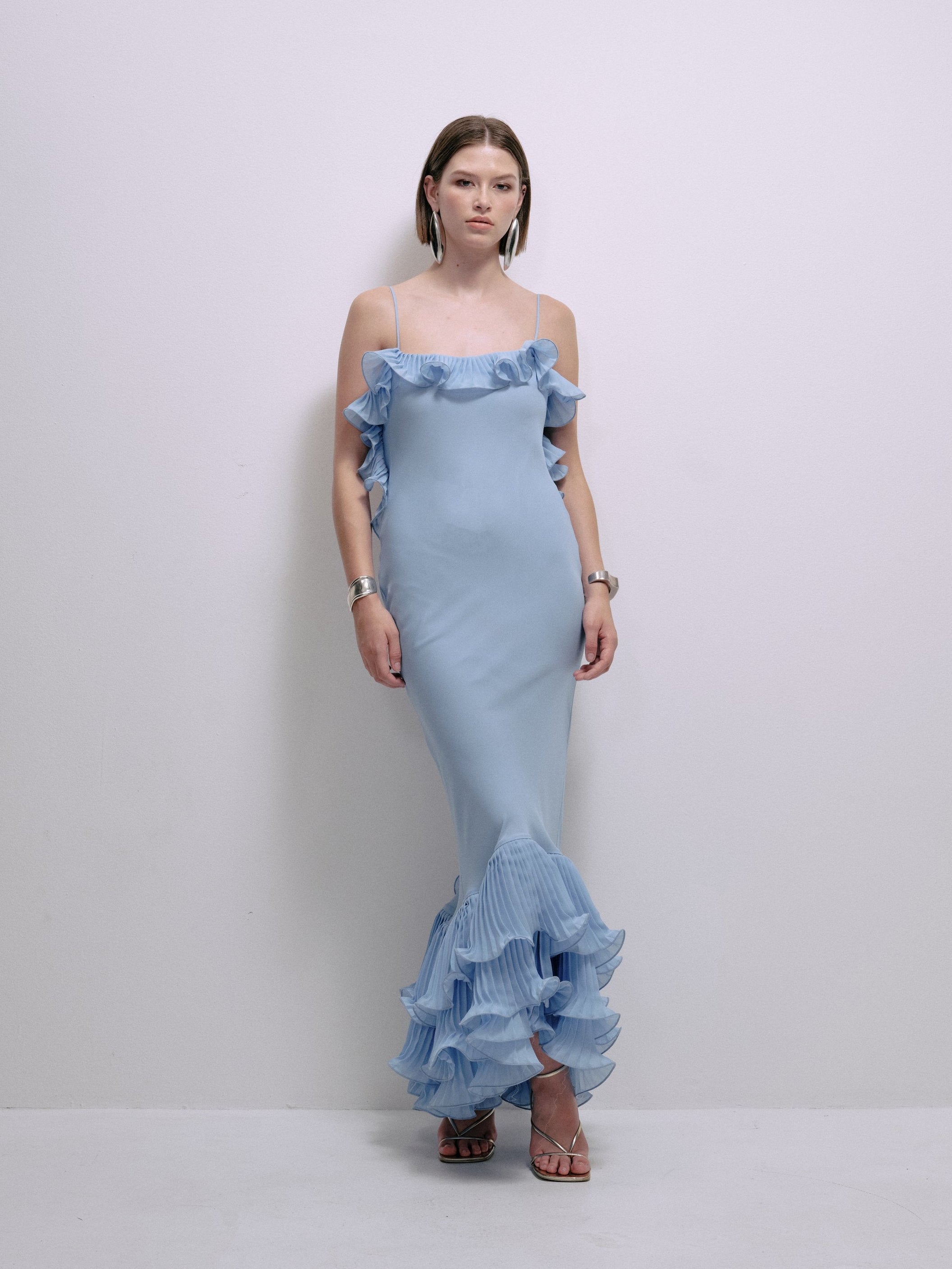 Delina Dress in Baby Blue | Delfi Collective