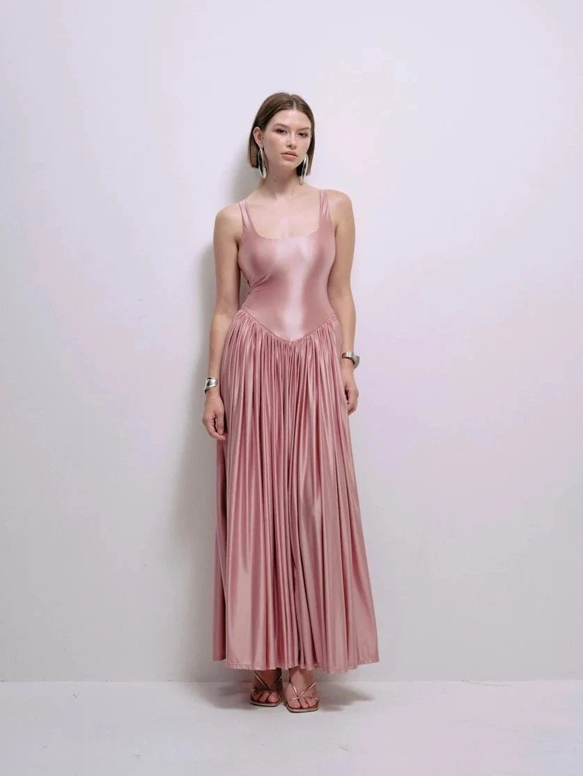 Oriana Dress in Pink – view 2 | Delfi Collective