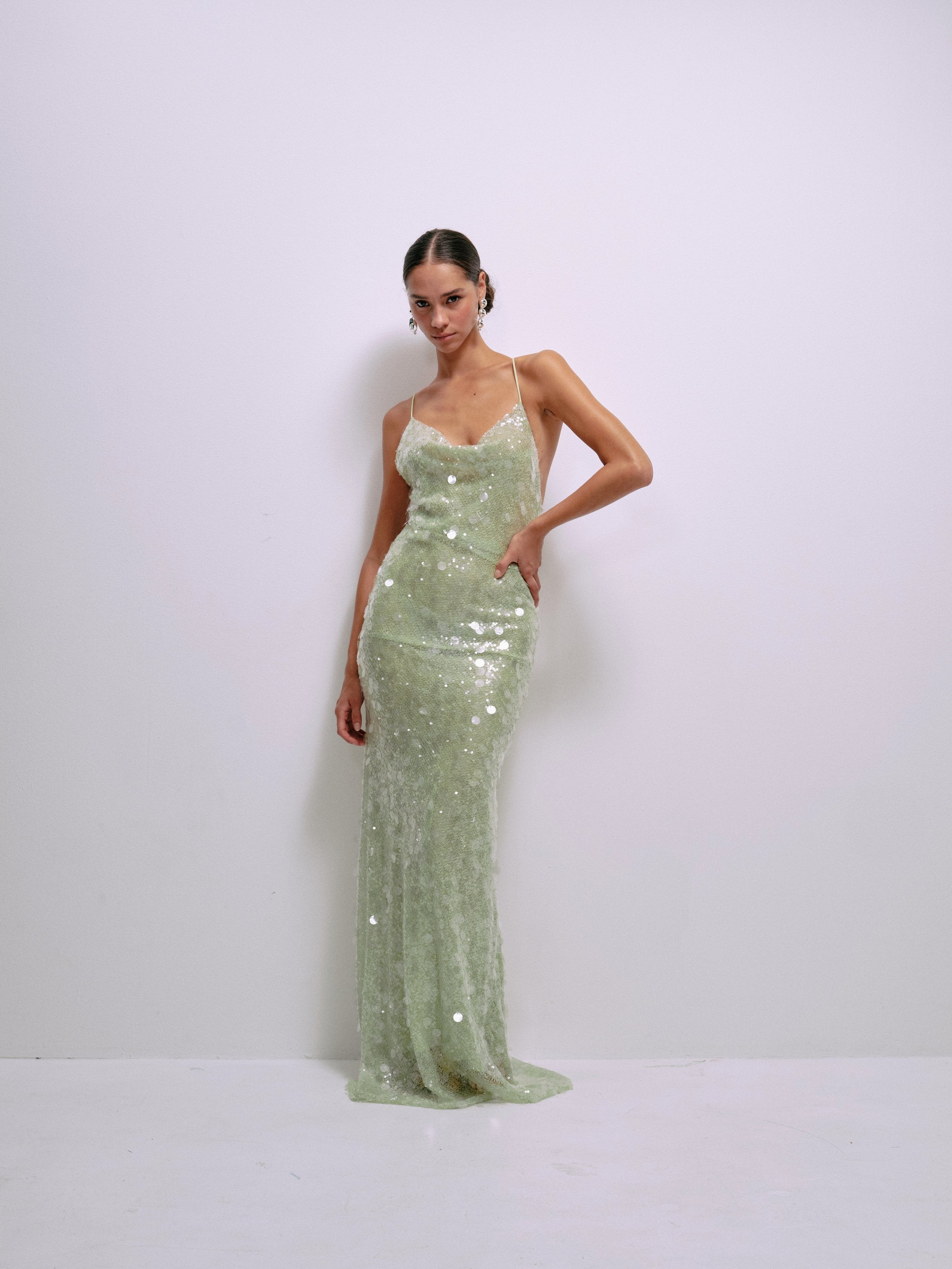 Janna Dress in Lime – view 2 | Delfi Collective