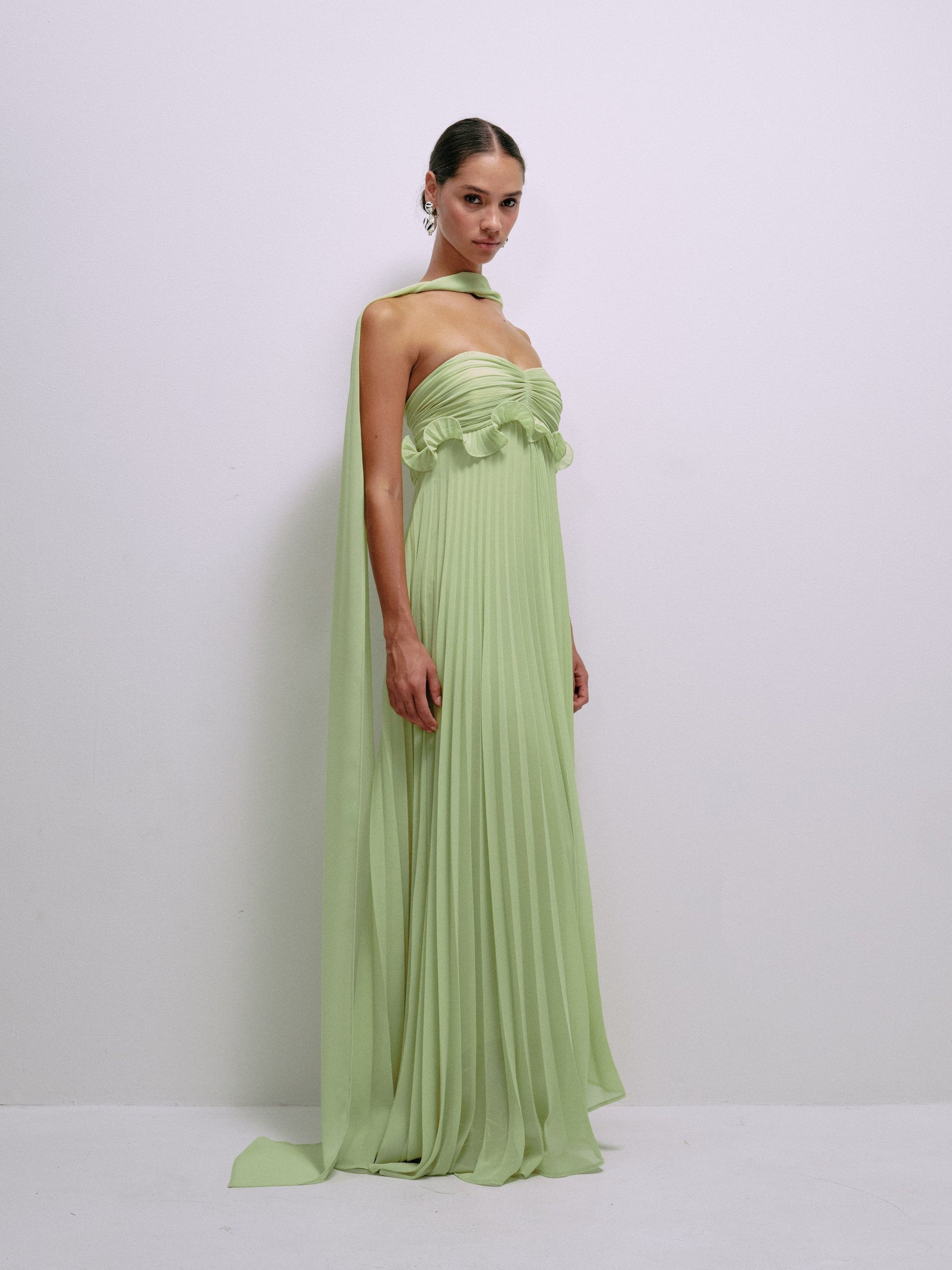 Diana Dress in Lime – view 5 | Delfi Collective
