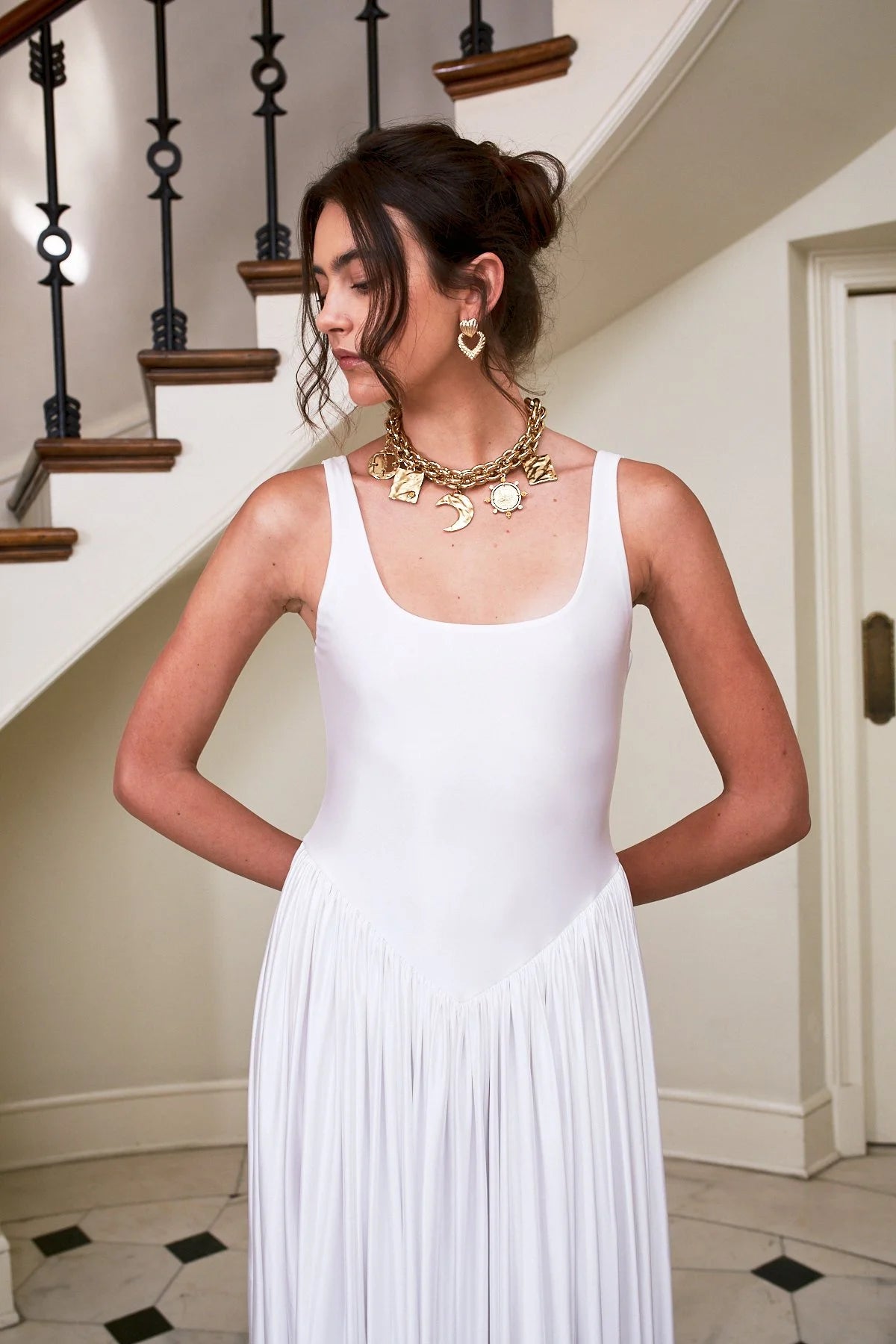 Oriana Dress in Ivory – view 4 | Delfi Collective