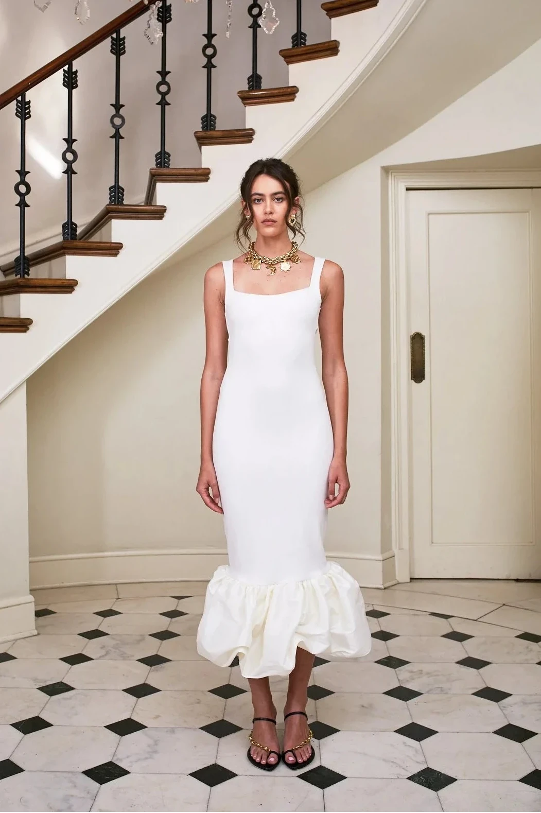 Xena Dress in Ivory – view 3 | Delfi Collective