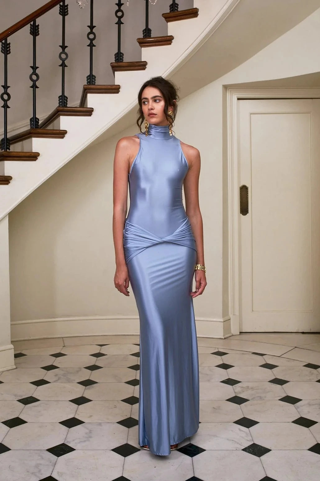 Roya Dress in Sapphire – view 2 | Delfi Collective