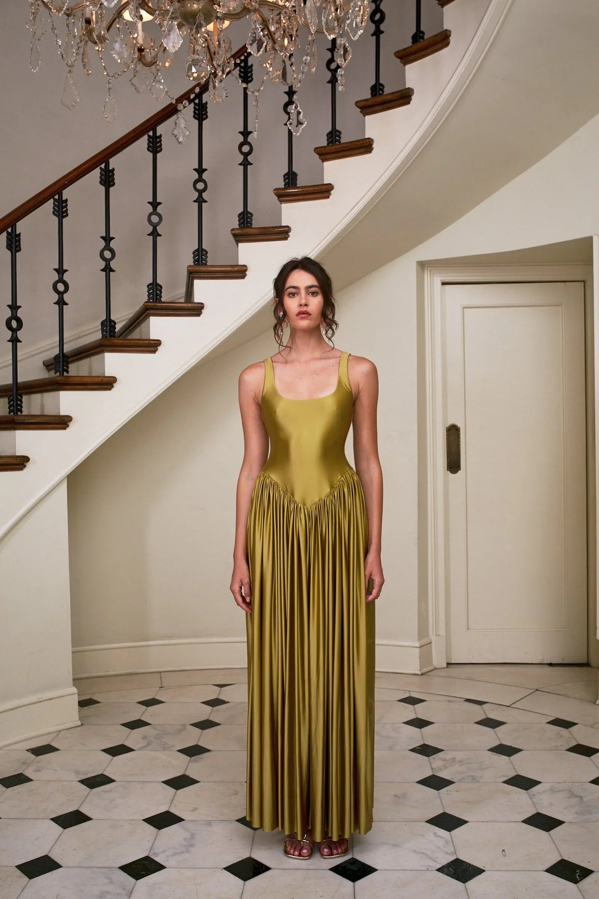 Oriana Dress in Eggplant – view 3 | Delfi Collective