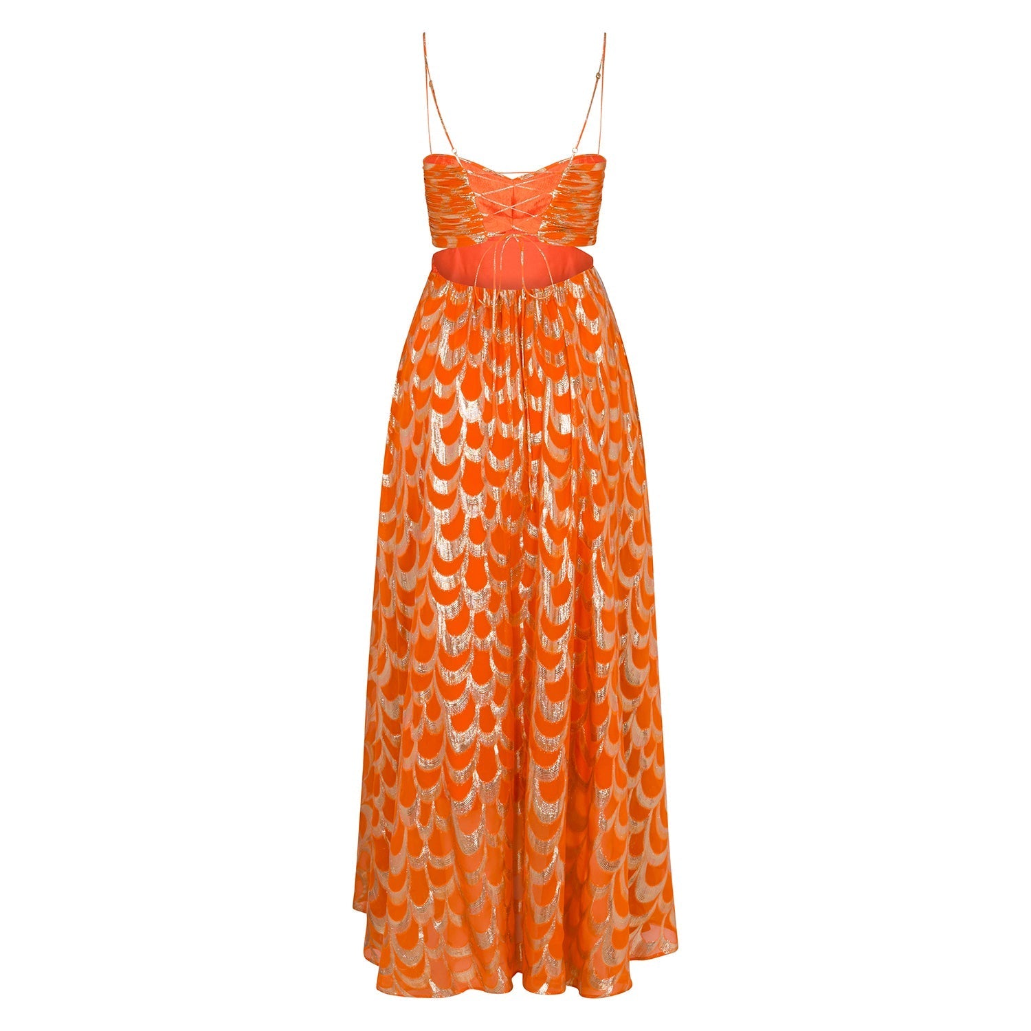 Adele Gown in Orange – back | Delfi Collective