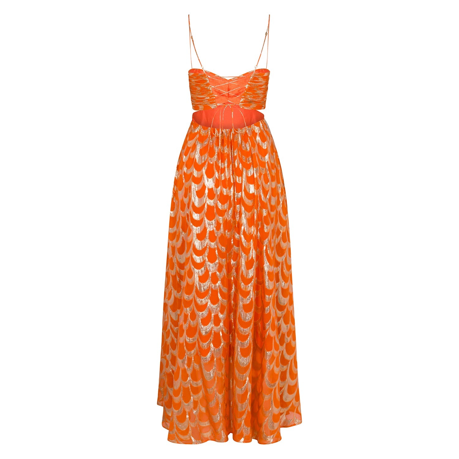 Adele Gown in Orange – back | Delfi Collective