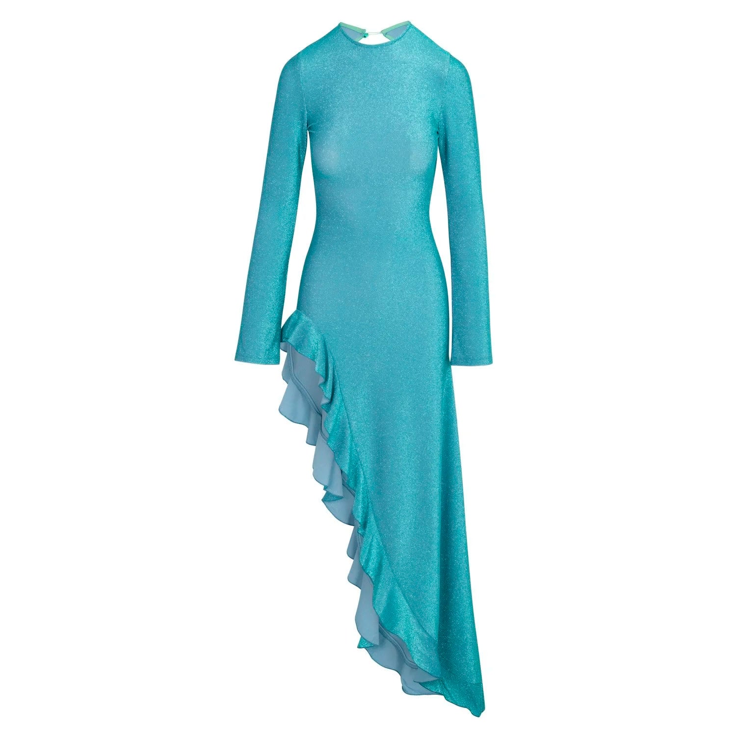 Rosalia Dress in Metallic Aqua | Delfi Collective