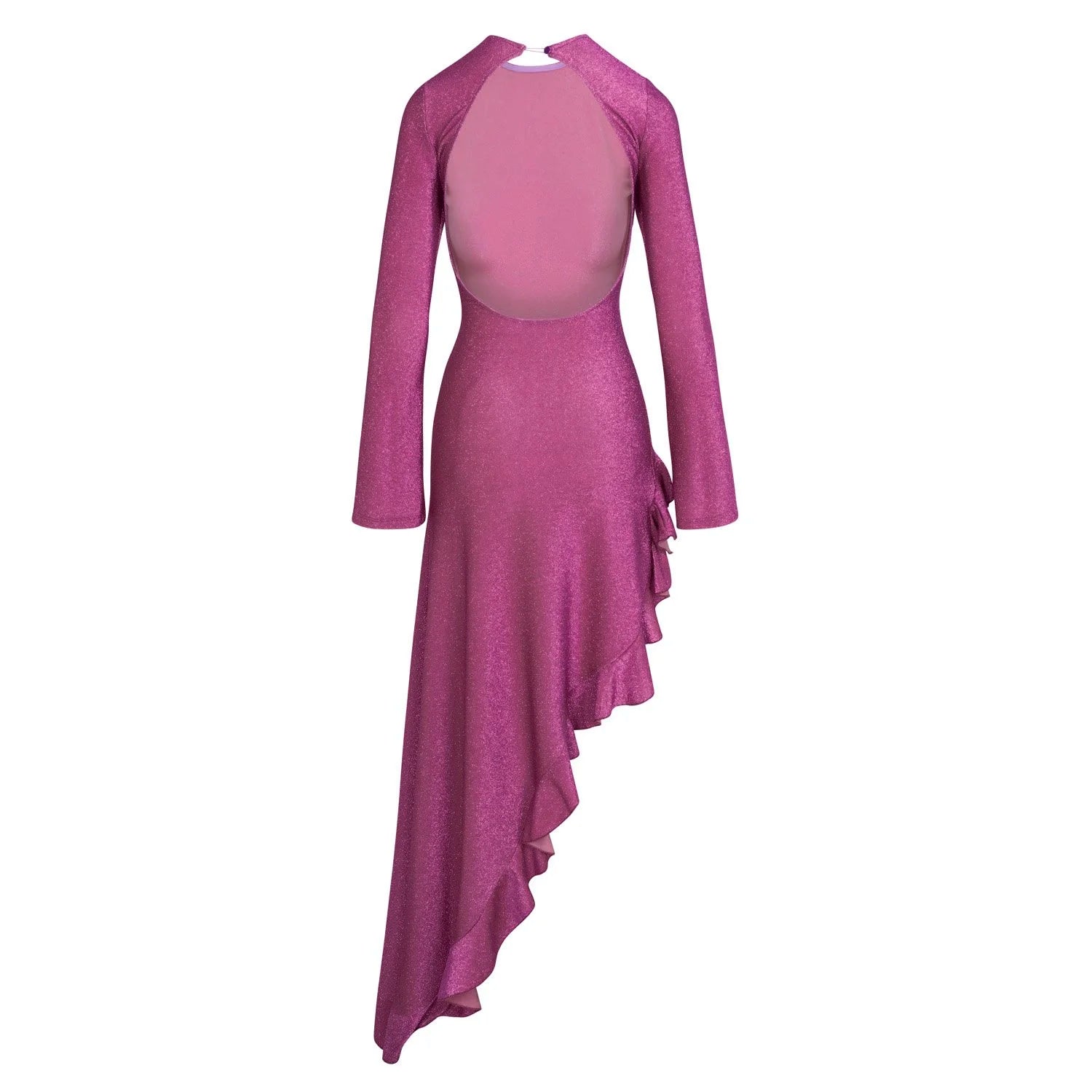 Rosalia Dress in Metallic Hot Pink – view 2 | Delfi Collective