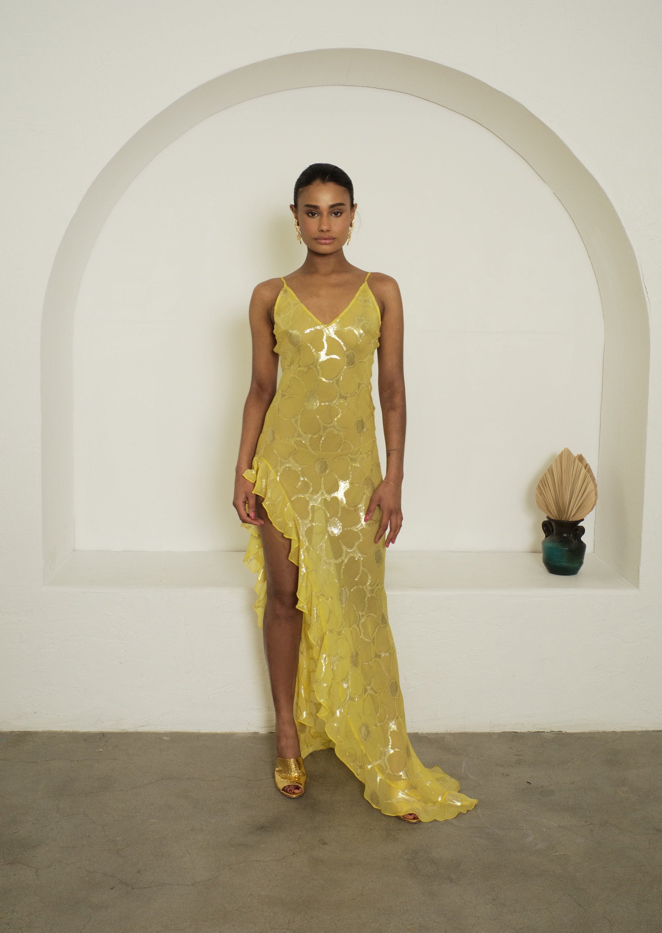 Lara Dress in Yellow | Delfi Collective