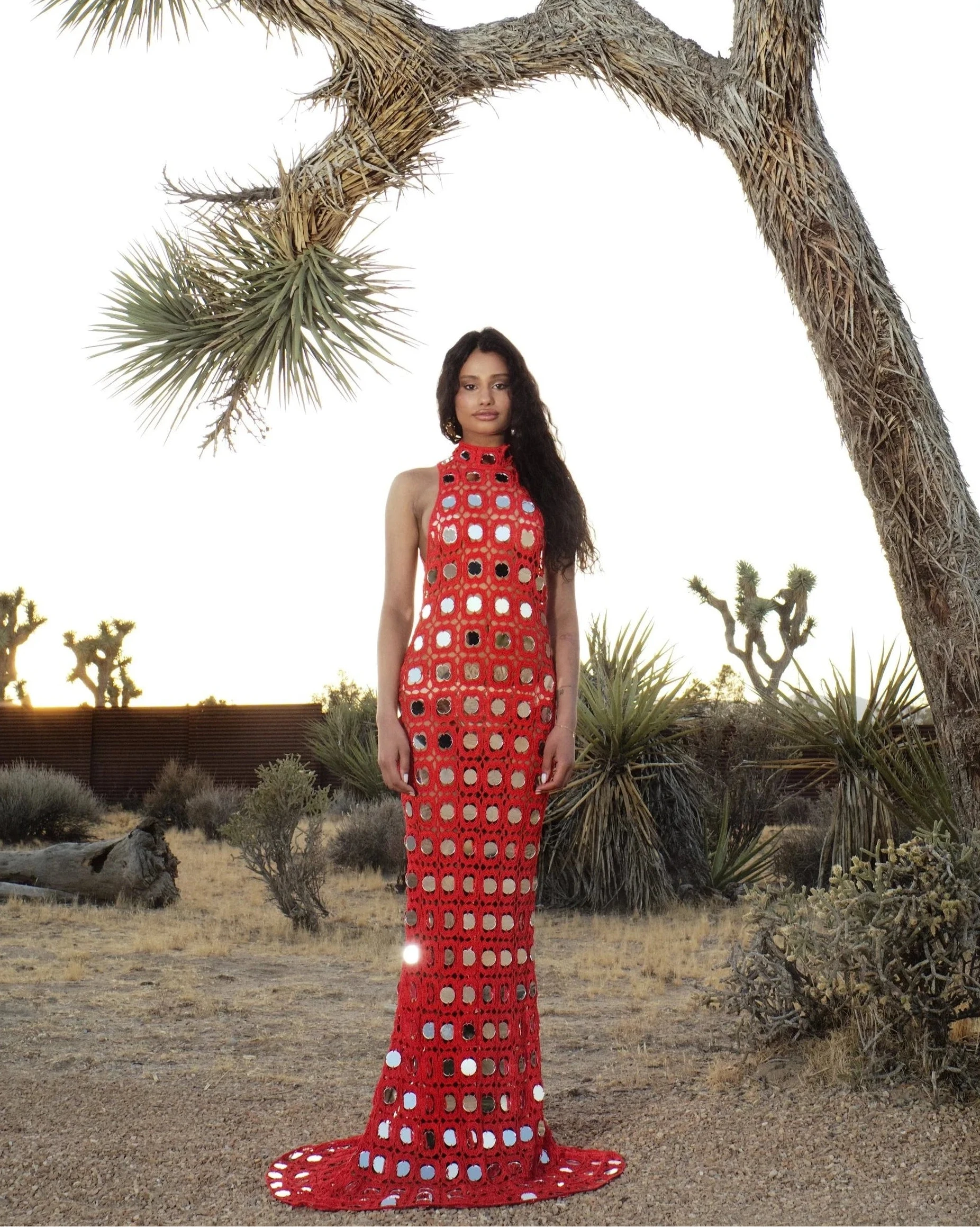 Selene Dress in Red Flare – view 4 | Delfi Collective