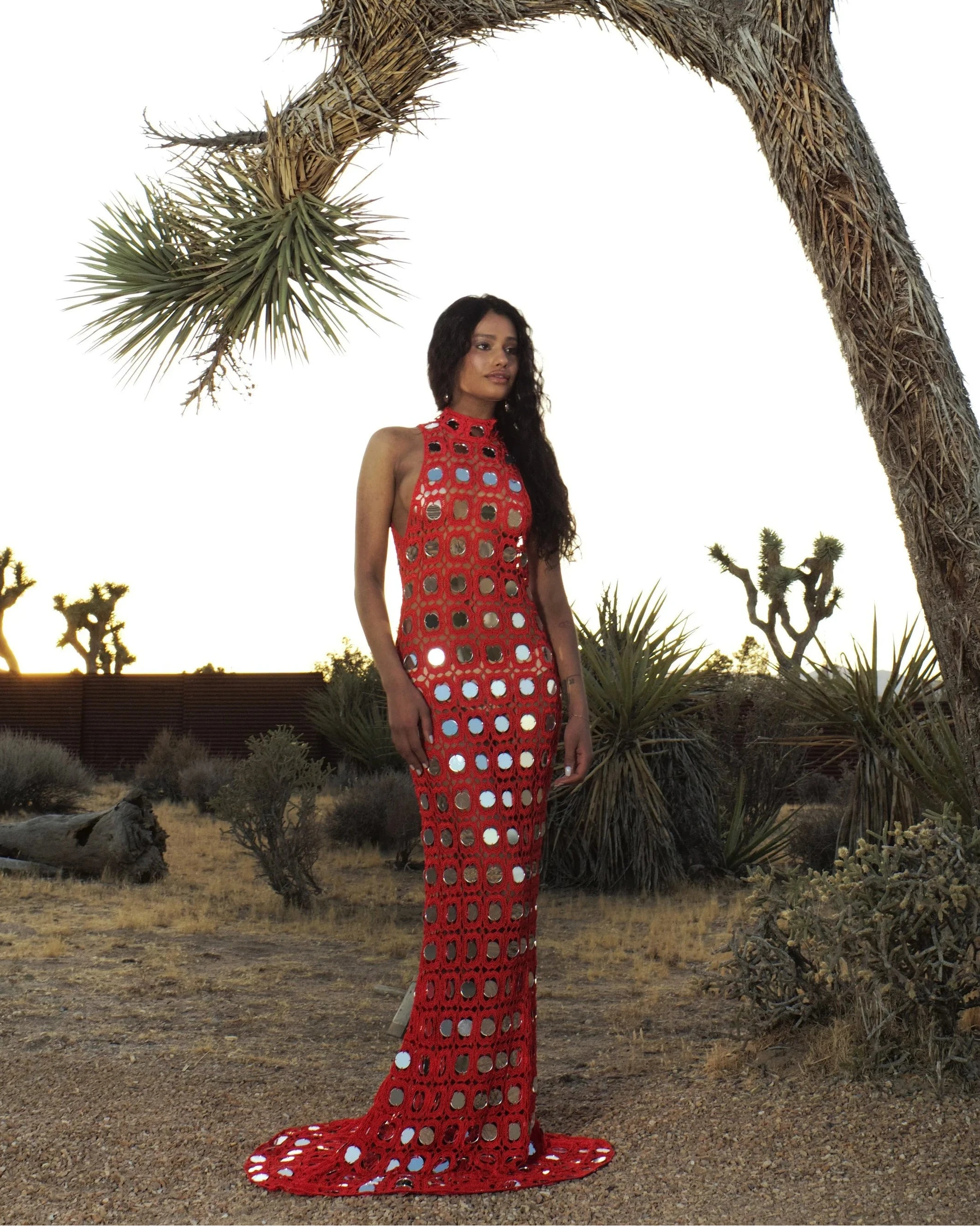 Selene Dress in Red Flare – view 2 | Delfi Collective