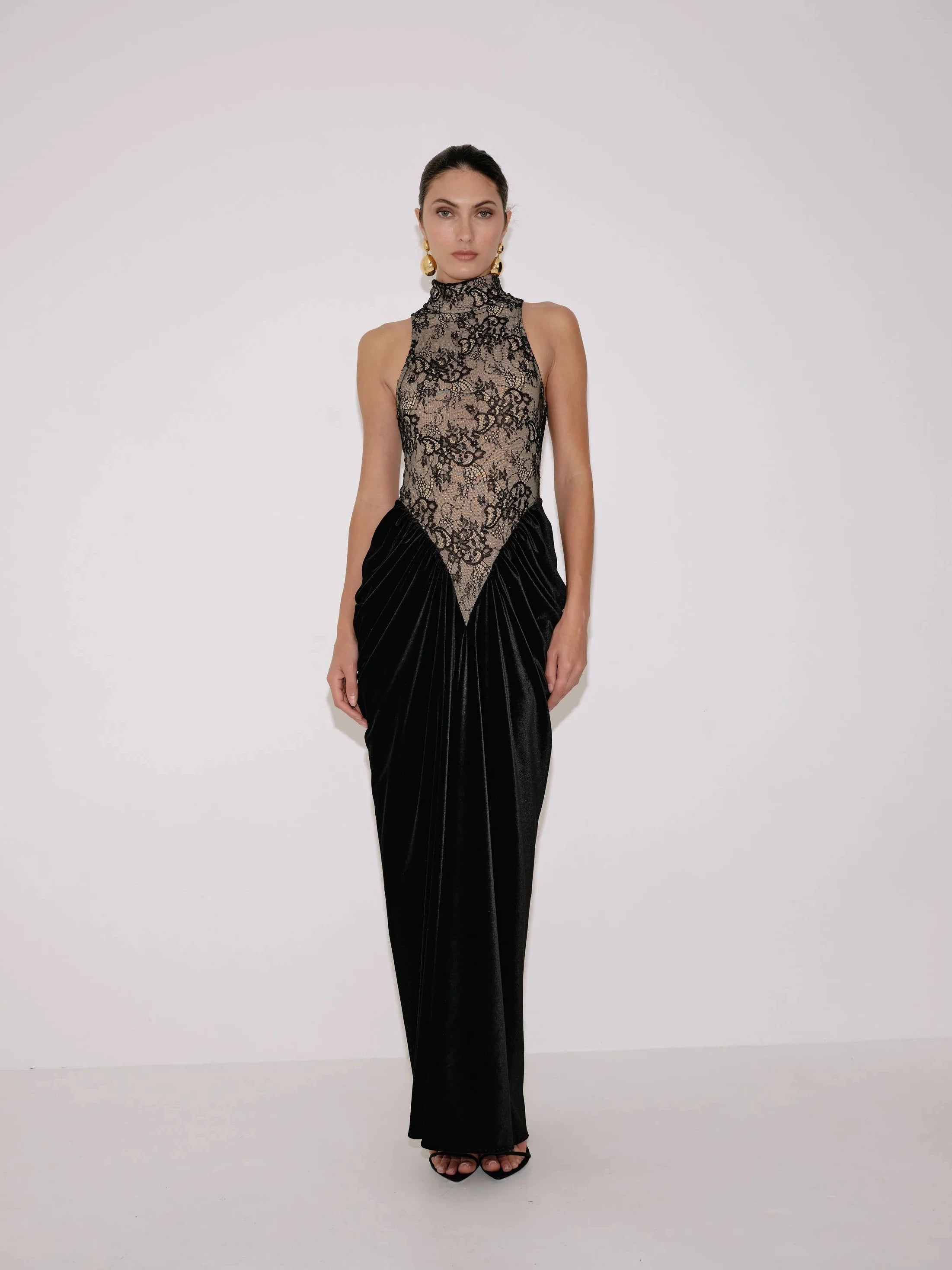 Hepburn Dress in Black Lace – view 2 | Delfi Collective