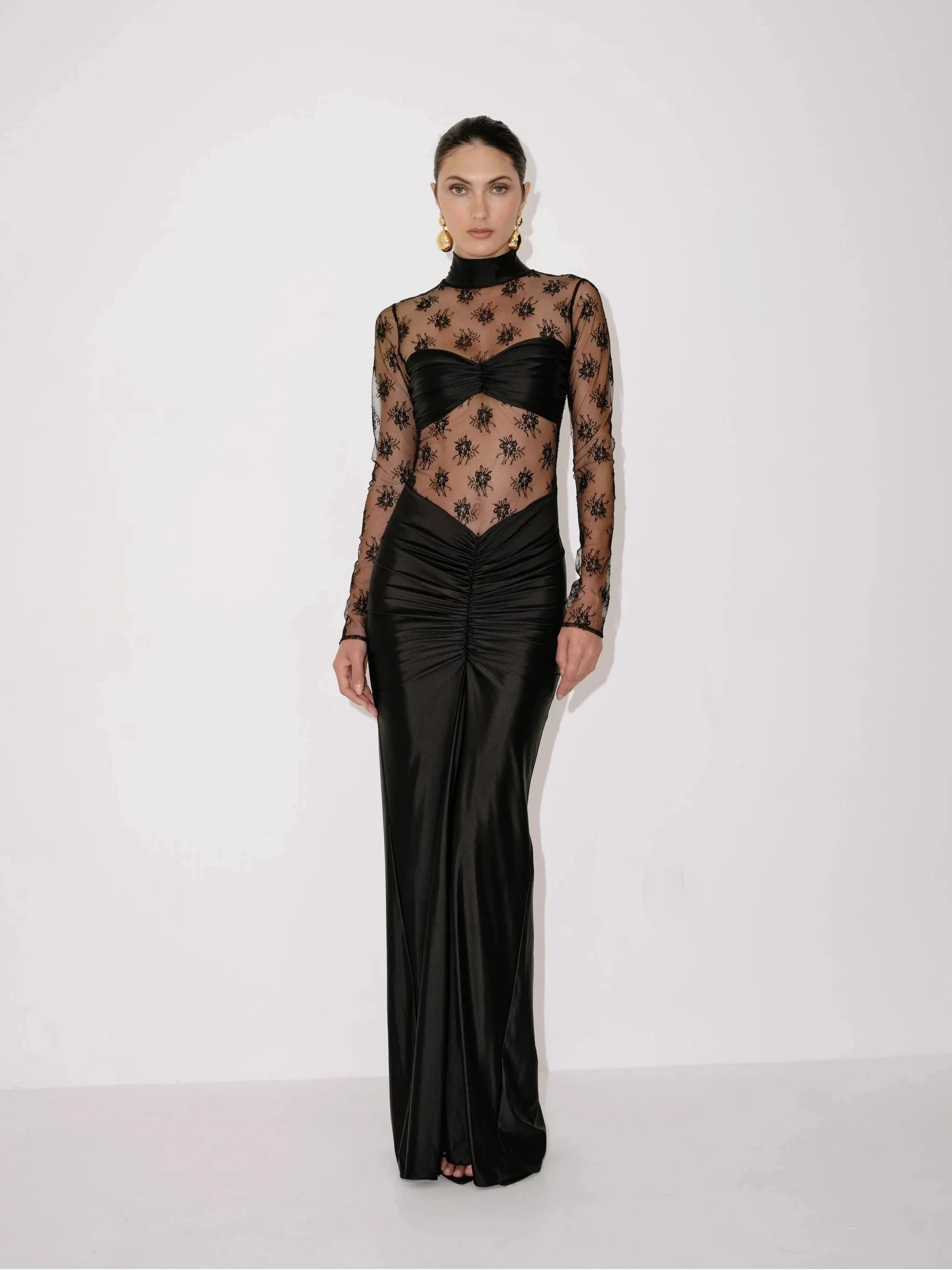 Jadienne Dress in Black Lace | Delfi Collective