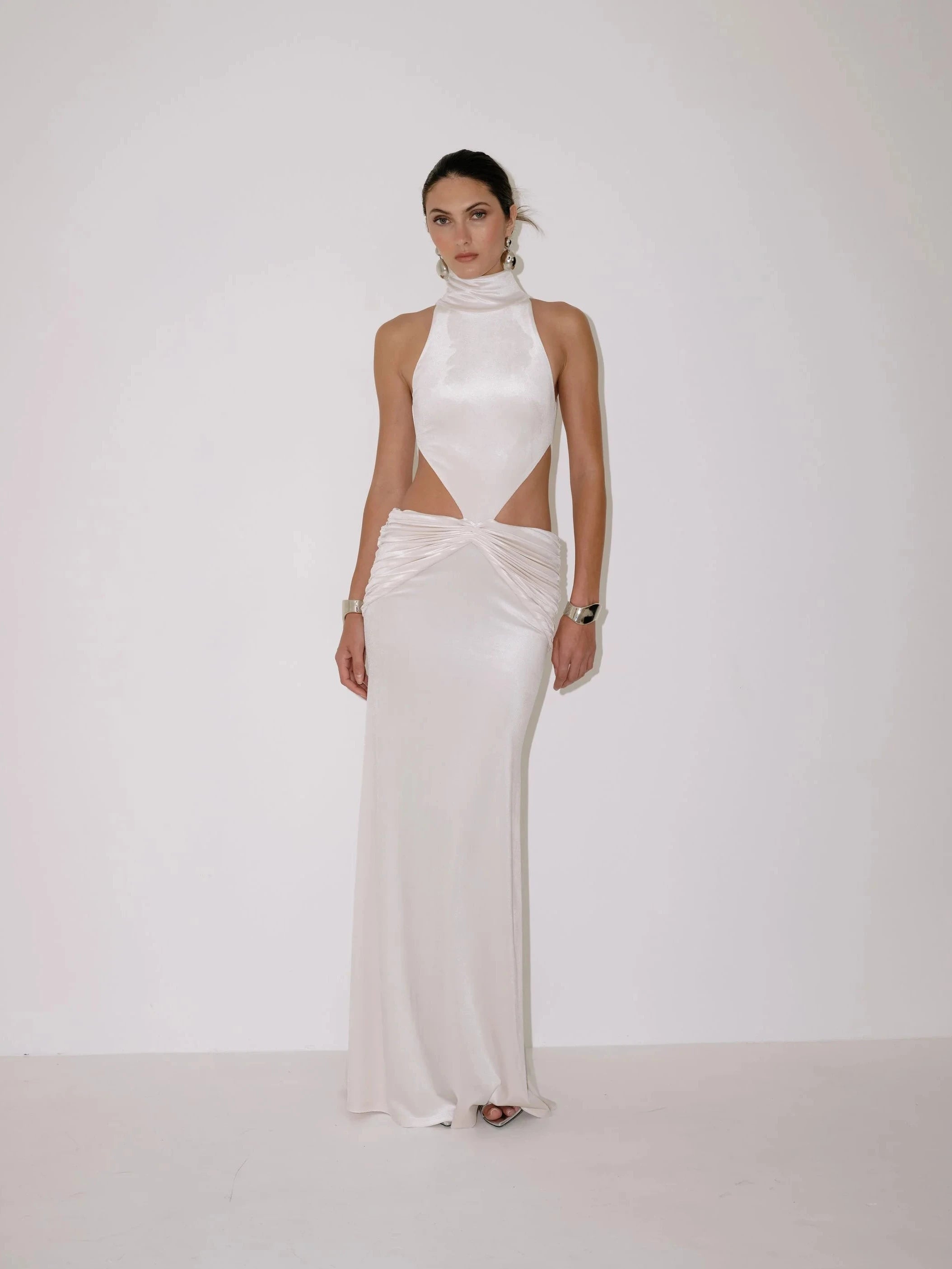 Zarina Dress in Ivory – view 2 | Delfi Collective