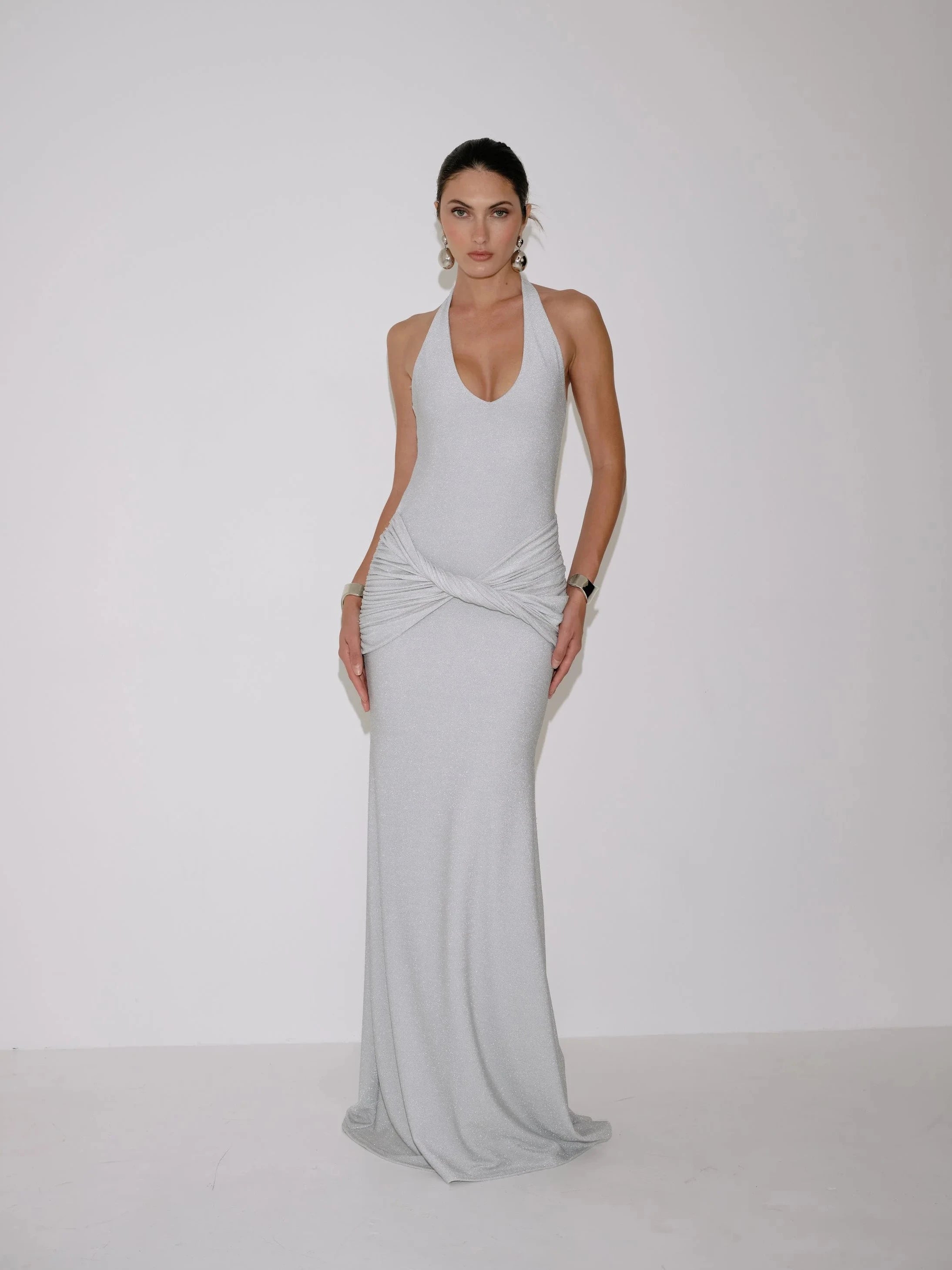 Soraya Dress in Ice – view 2 | Delfi Collective
