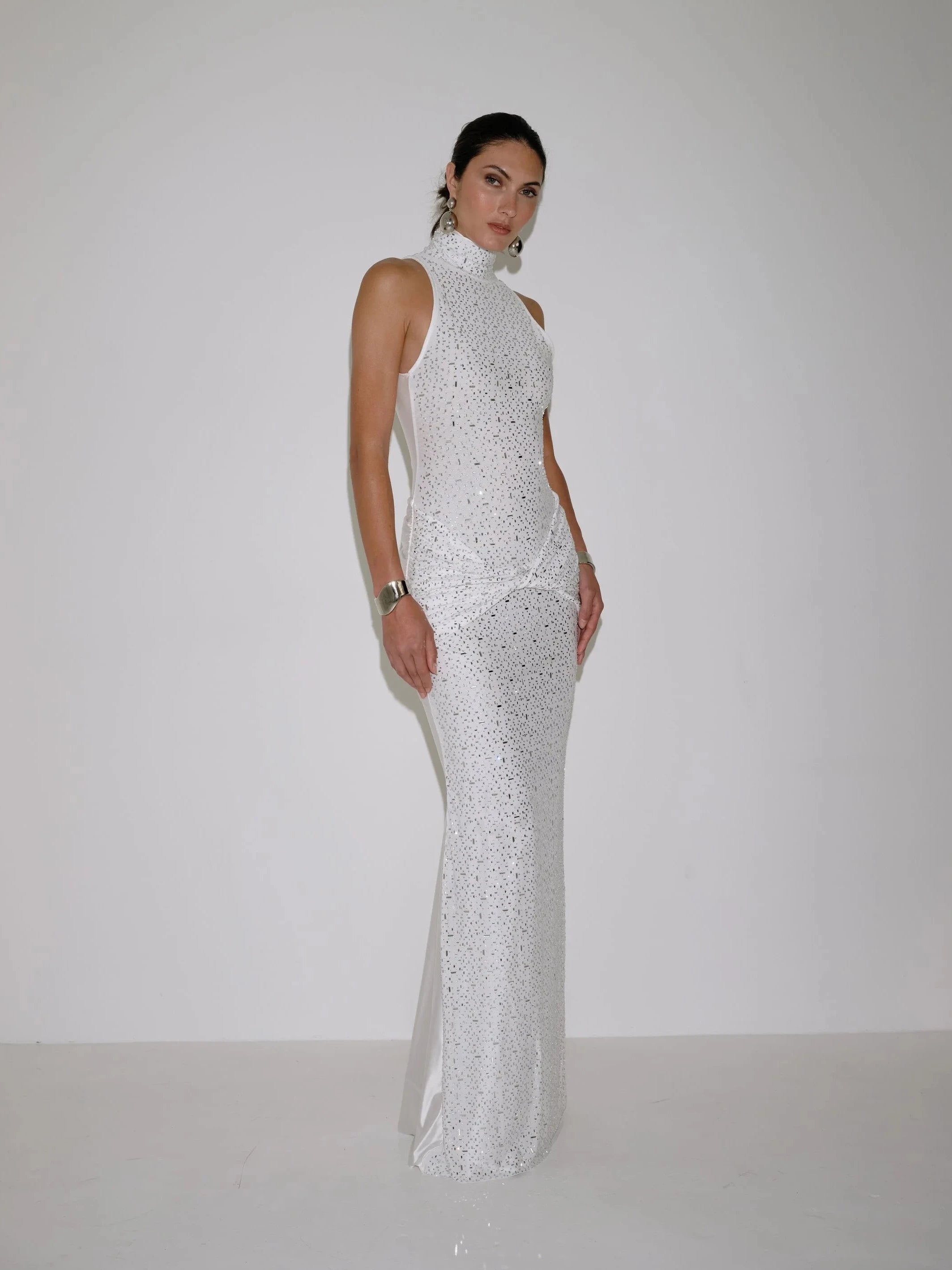 Roya Dress in Crystal – view 2 | Delfi Collective