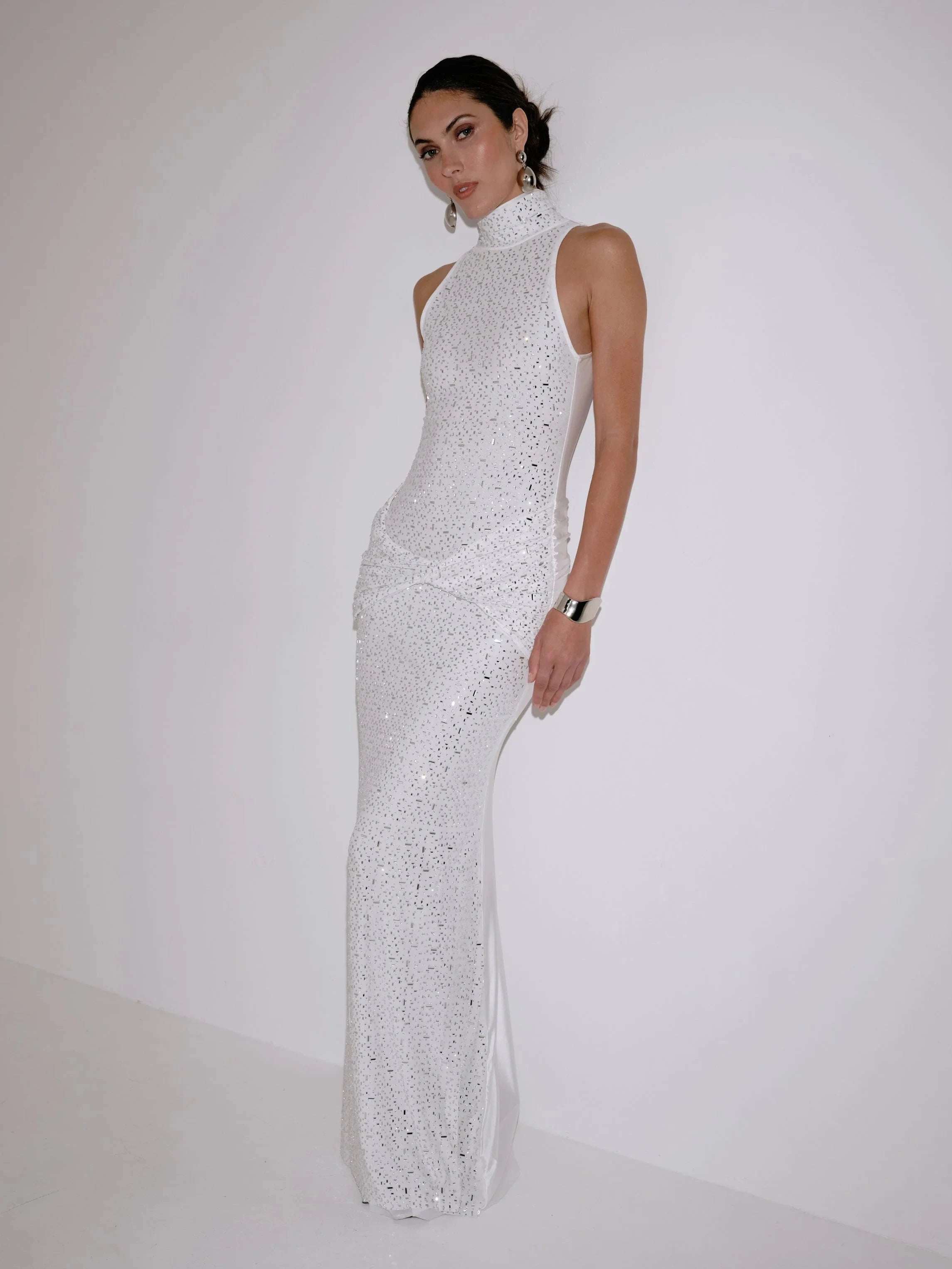Roya Dress in Crystal – view 5 | Delfi Collective