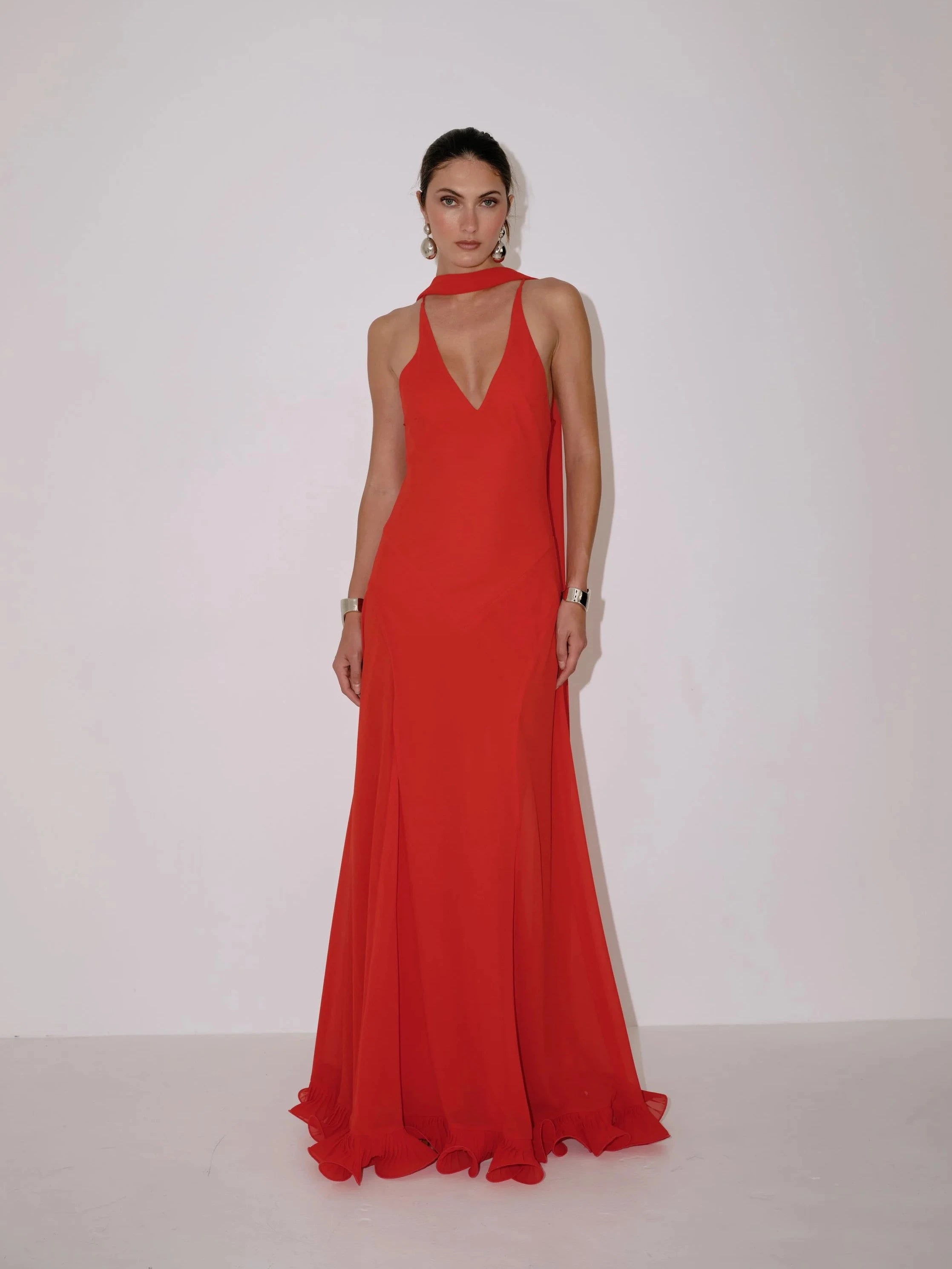 Estelle Dress in Crimson – view 4 | Delfi Collective