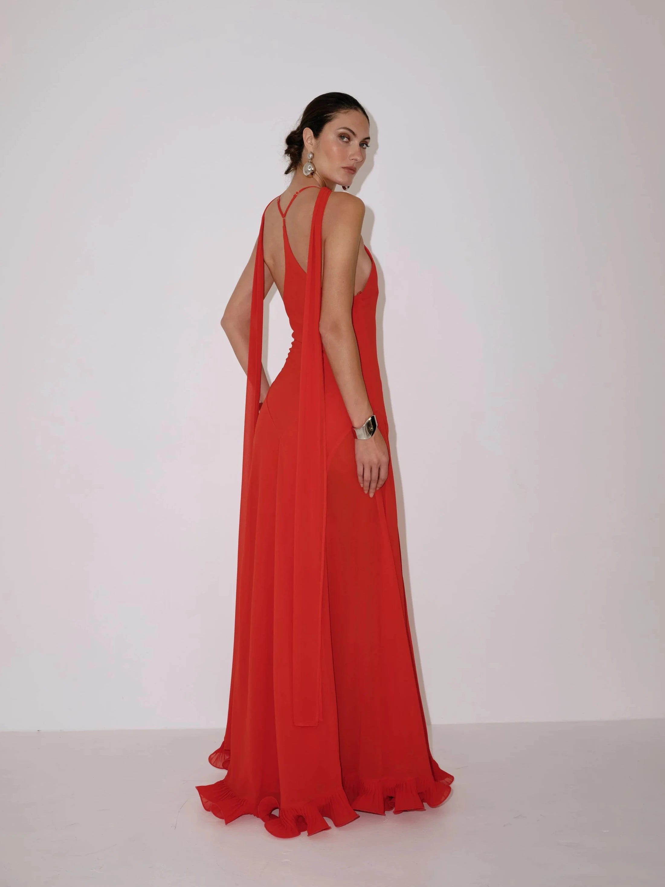 Estelle Dress in Crimson – view 5 | Delfi Collective