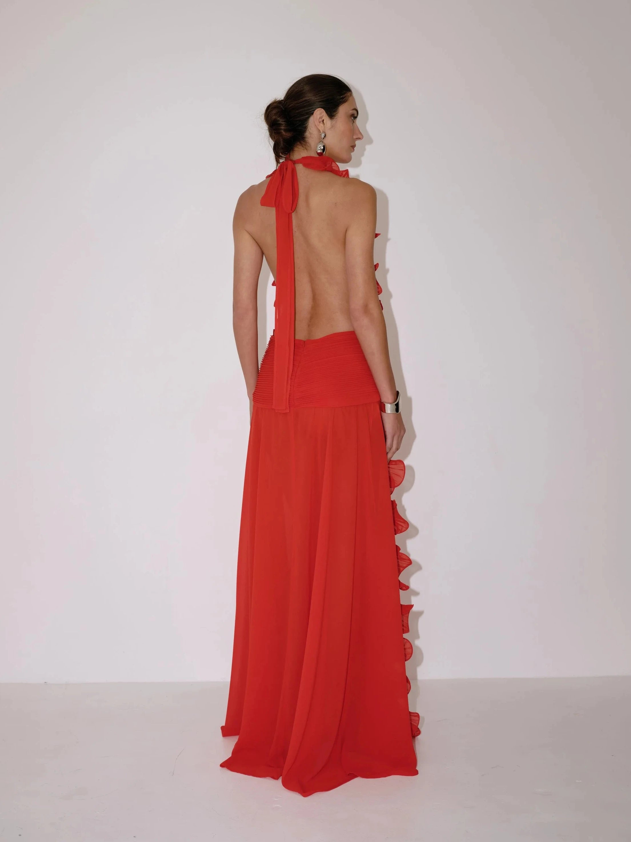 Ariella Dress in Crimson – view 3 | Delfi Collective
