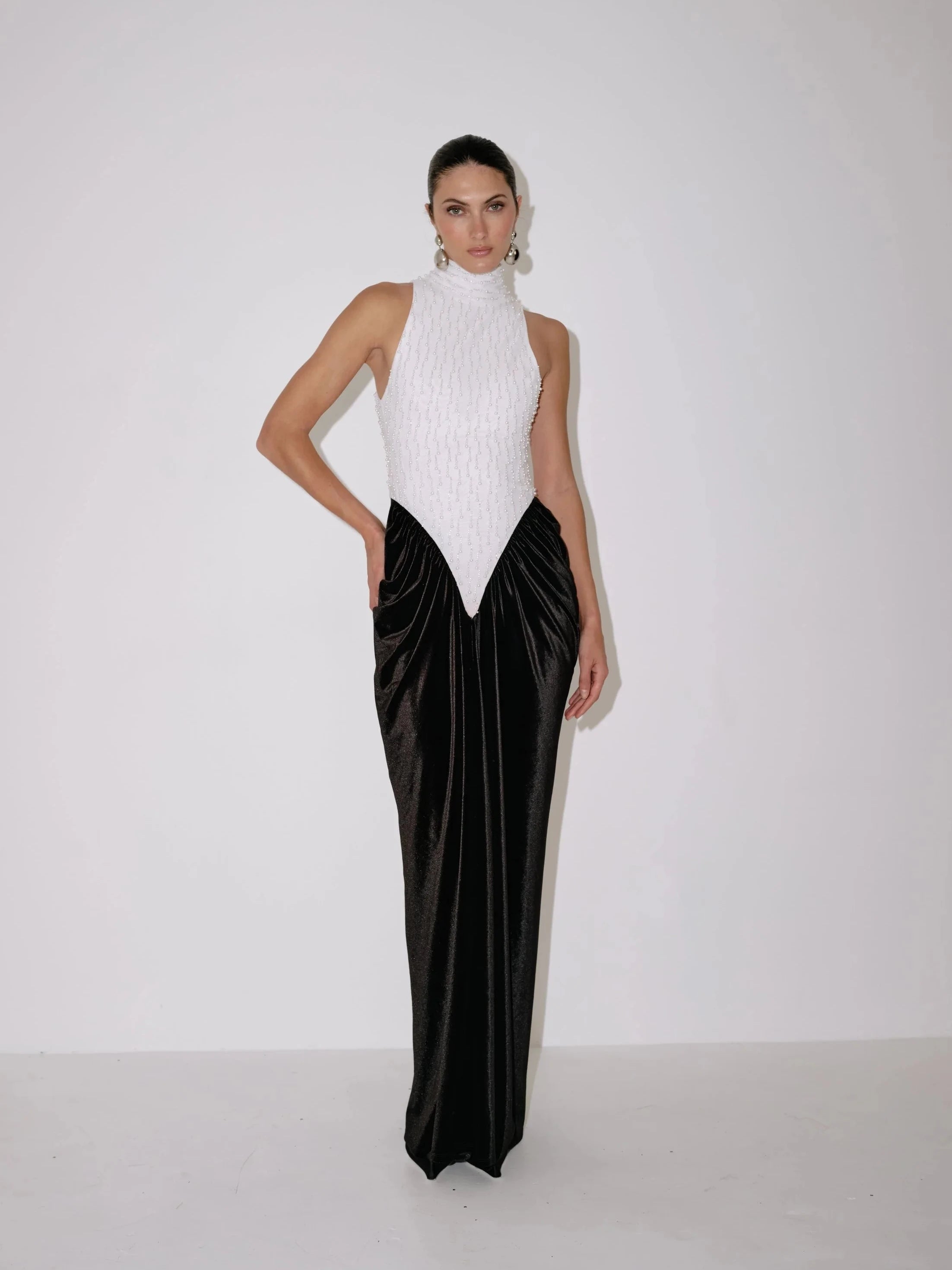 Hepburn Dress in Pearl | Delfi Collective