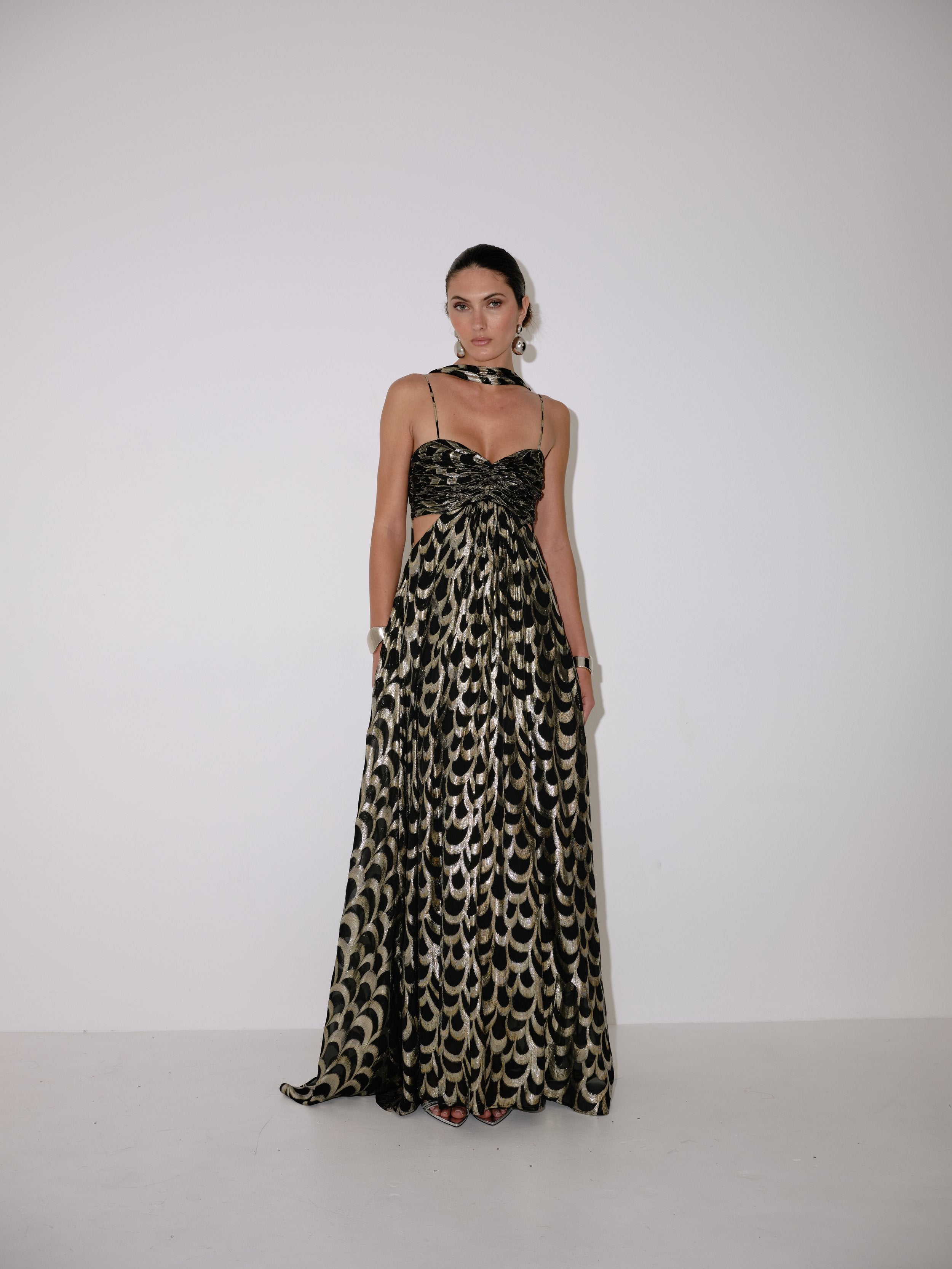Adele Gown in Bronze – view 2 | Delfi Collective