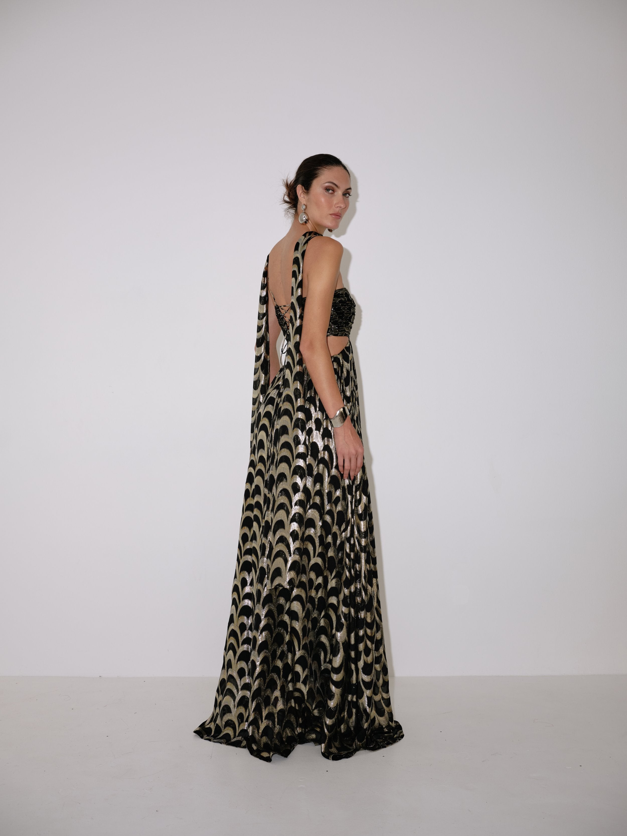 Adele Gown in Bronze – view 3 | Delfi Collective