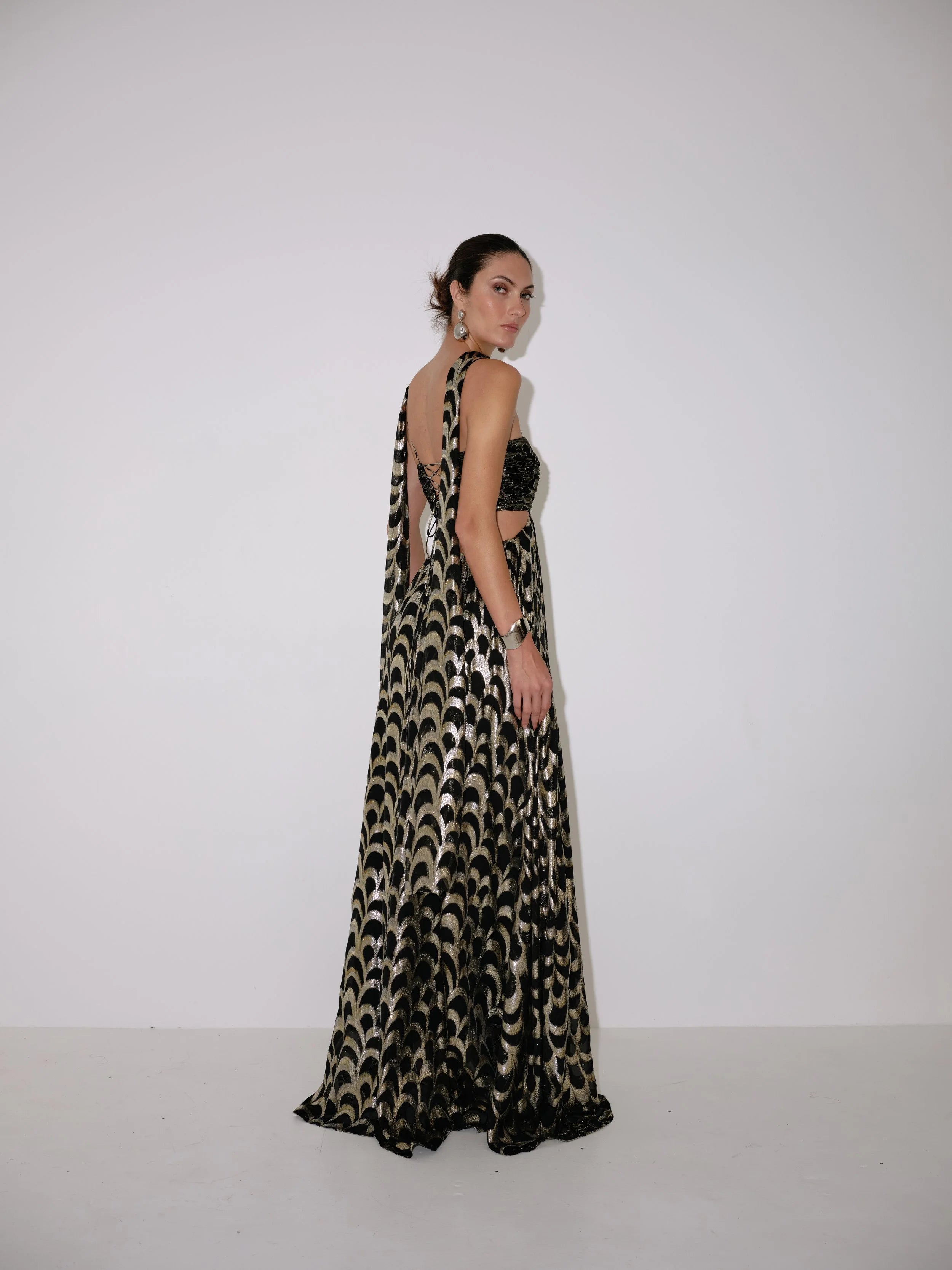 Adele Gown in Bronze – view 3 | Delfi Collective