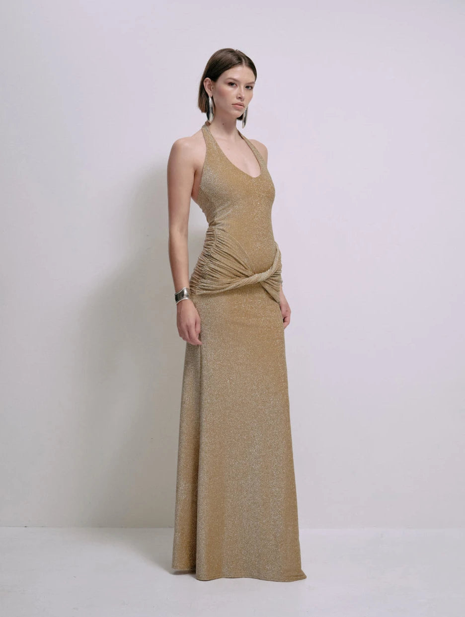 Soraya Dress Gold | Delfi Collective