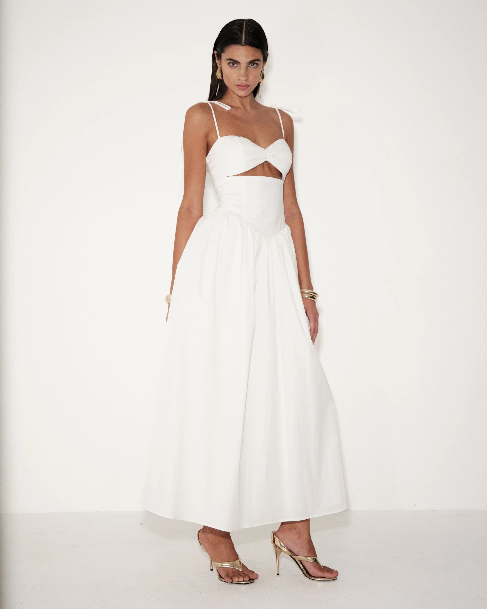 Naomi Dress in White – view 3 | Delfi Collective